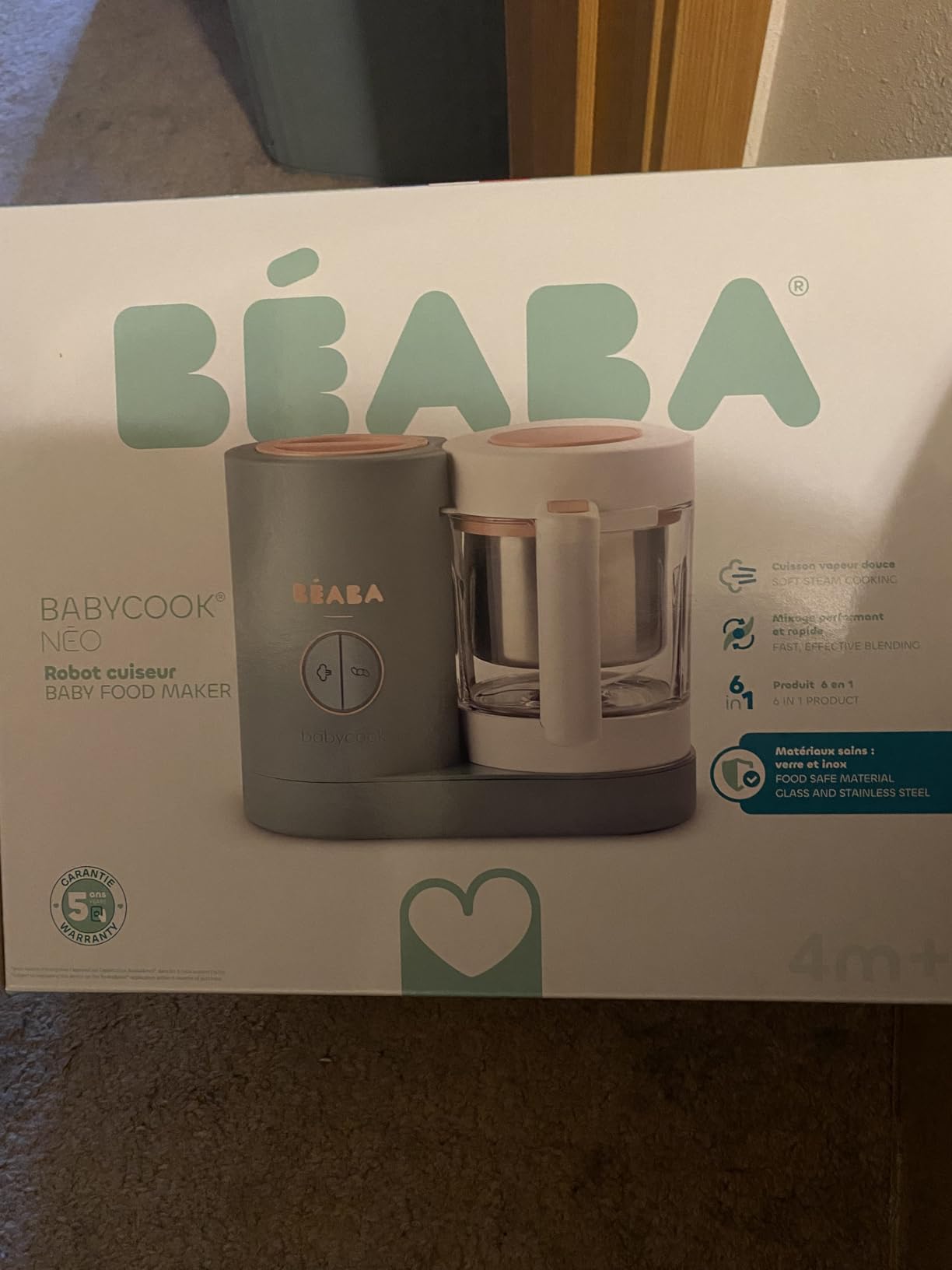 BEABA Babycook Neo, Baby Food Maker, Glass Bowl, 4 in 1 Steam Cook & Blender customer photo 1