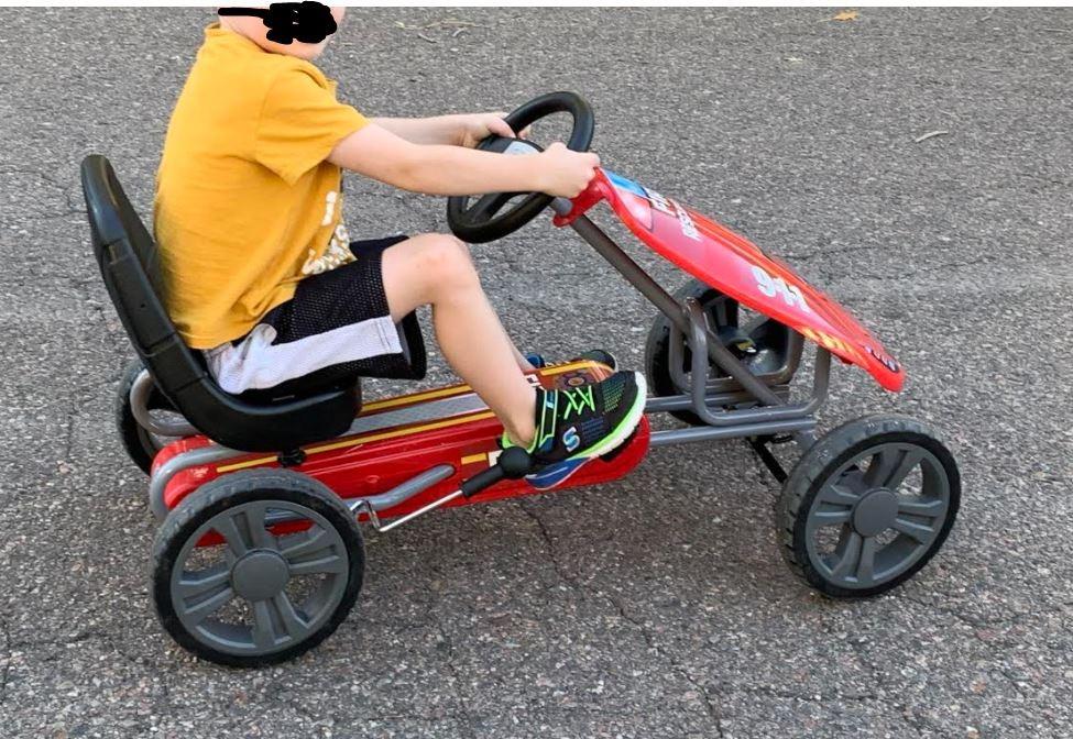 hauck Speedster Pedal Go-Kart for Kids Ages 4-8 with Adjustable Bucket Seat, Large Front Plate, Handbrake, and EVA Plastic Wheels, Green customer photo 2