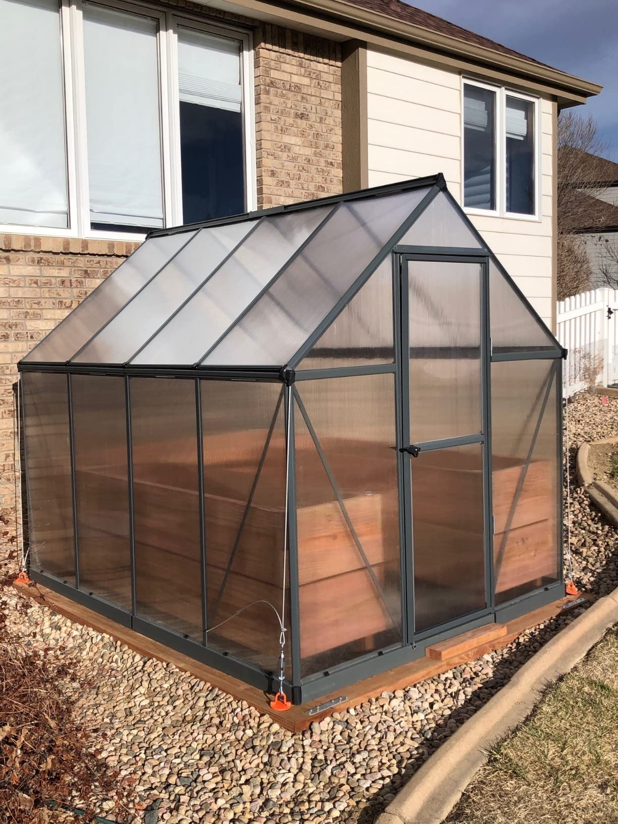 Palram - Canopia Mythos 6' x 8' Polycarbonate Aluminum Greenhouse, Gray | Outdoor Backyard Home Garden Walk-In DIY Kit, Twin-Wall UV Protected, Heavy-Duty Aluminum Frame, Lockable Door, Roof Vent customer photo 1