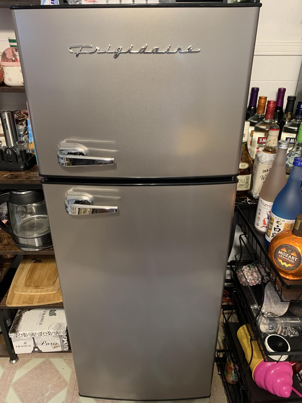 Frigidaire 2 Door Apartment Size Refrigerator/Freezer Combo, 7.5 cu ft, Platinum Series, Stainless, 23