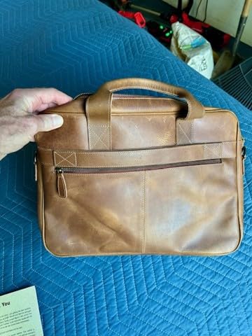 KomalC Leather briefcase 16 inch Laptop Messenger Bag for Men and Women Best Office Satchel Bag customer photo 1