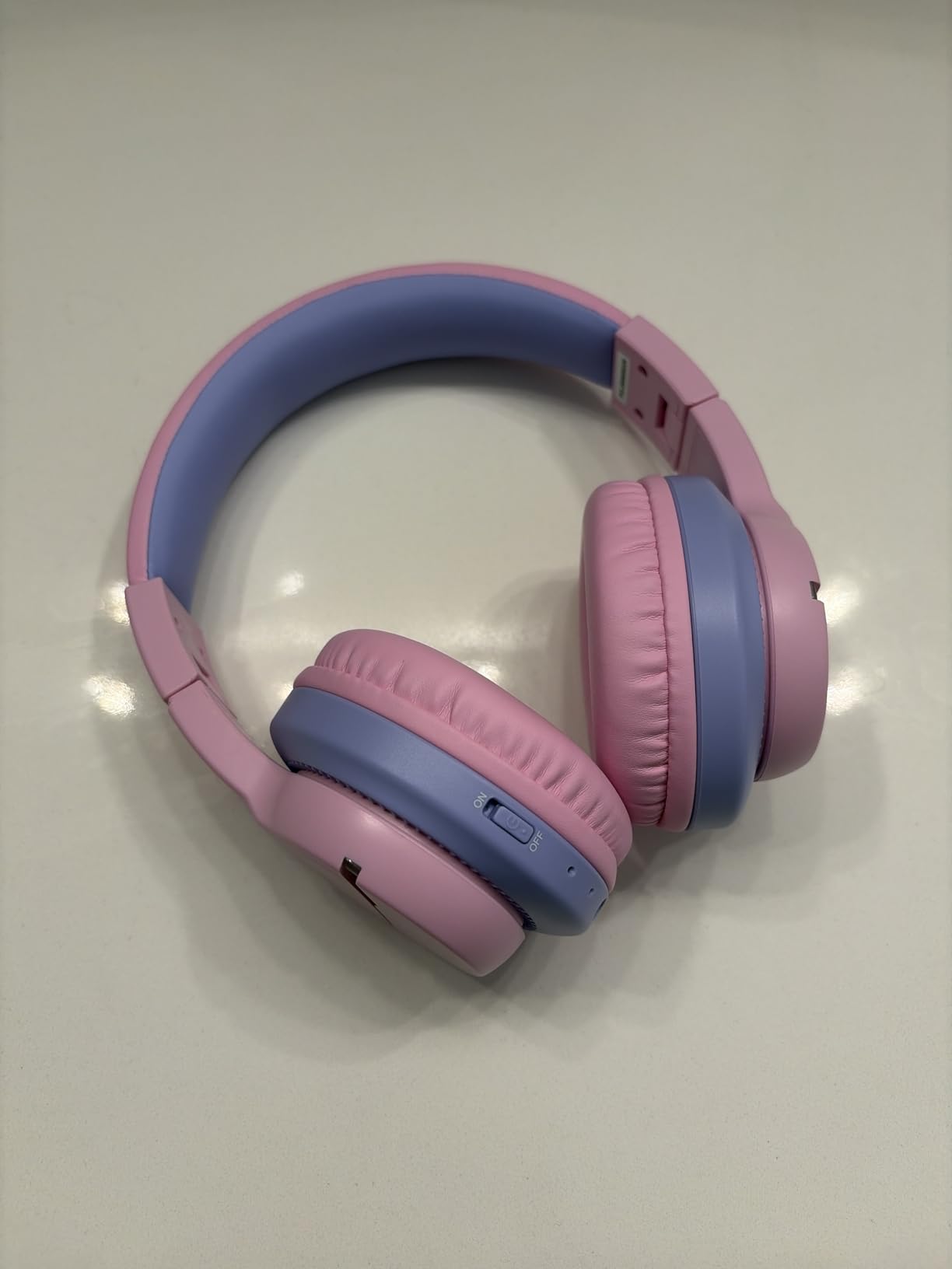 iClever BTH12 Kids Bluetooth Headphones 85H Playtime with LED Lights Travel | SafeSound Tech, Stereo Sound, USB C Charging AUX Cable Over Ear Built-in Mic, Kids Wireless Headphones for Toddler Boys Girls customer photo 2