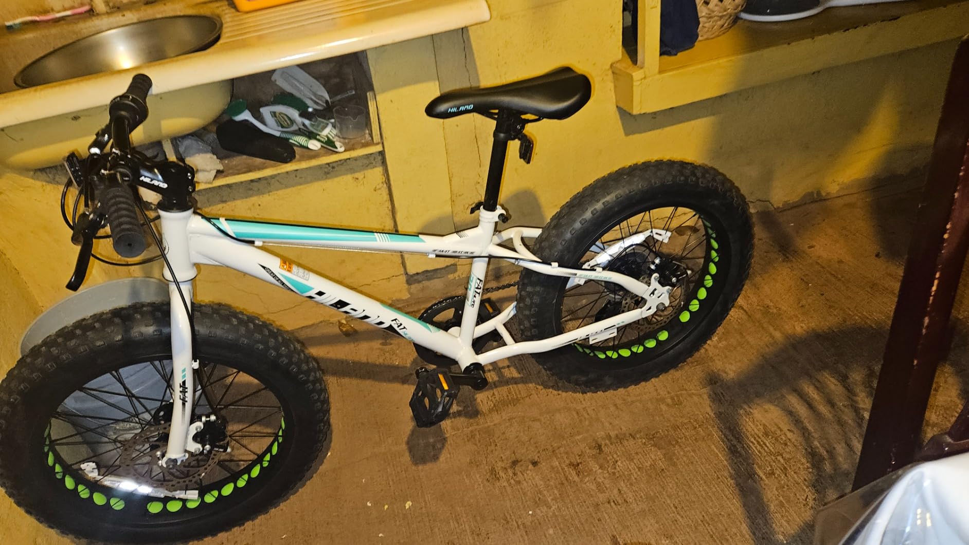 Hiland 20 Inch Kids' Bicycles Fat Tire Mountain Bike for Boys and Girls Age 5 + Years, Shimano 7-Speed, Dual-Disc Brake,Kids Beach and Snow Bicycle customer photo 2