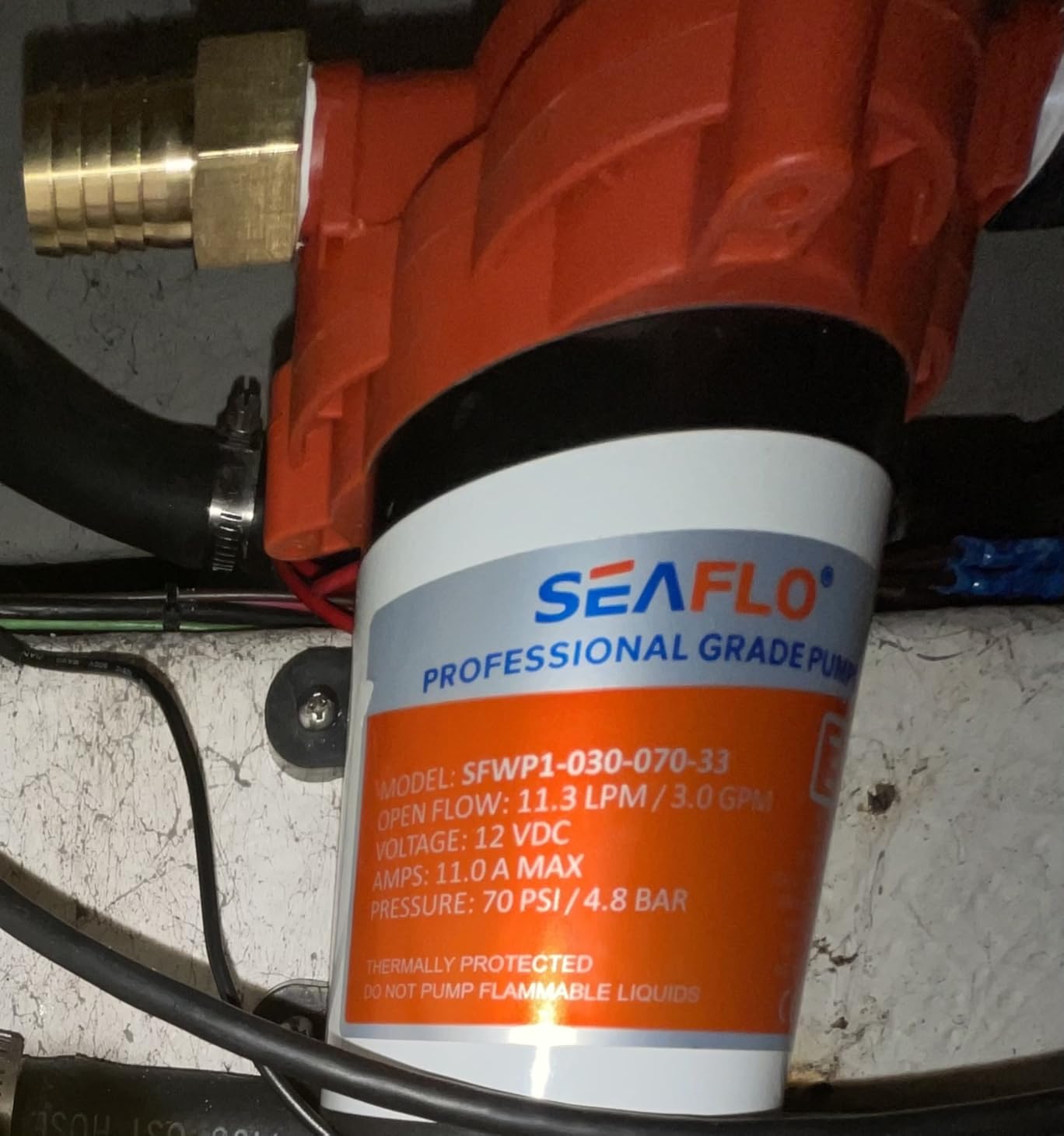 SEAFLO 33 Series Washdown Deck Wash Pump Kit - 12V DC, 3.0 GPM, 70 PSI, Heavy Duty Pressure Switch, for RV, Boat, Marine, Yacht, Freshwater, and Saltwater Applications | 4-Year Warranty customer photo 1