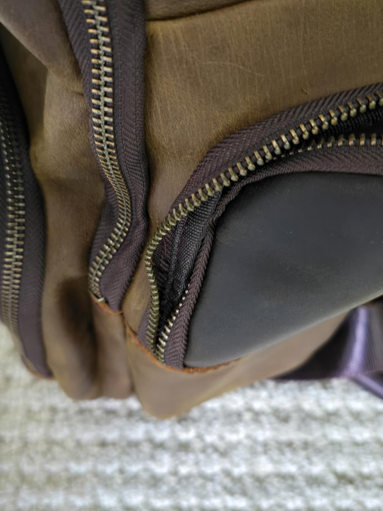 TIDING Men's Leather Backpack 14
