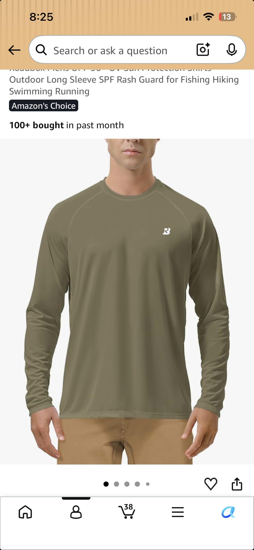 Roadbox Mens UPF 50+ UV Sun Protection Shirts Outdoor Long Sleeve SPF Rash Guard for Fishing Hiking Swimming Running customer photo 2