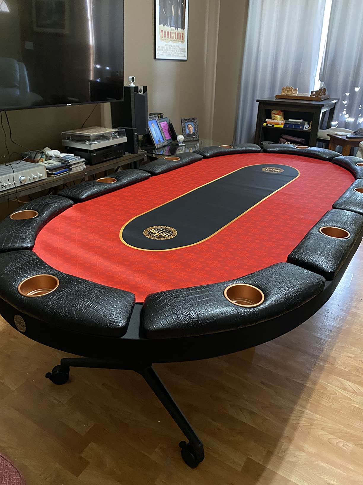 Triton Premium Foldable Poker Table - Poker Table for 10 Players Long-Lasting, Luxurious Vegas Style Casino Experience at Home, Padded Armrests and Cup Holders, Perfect for Texas Holdem Games customer photo 1