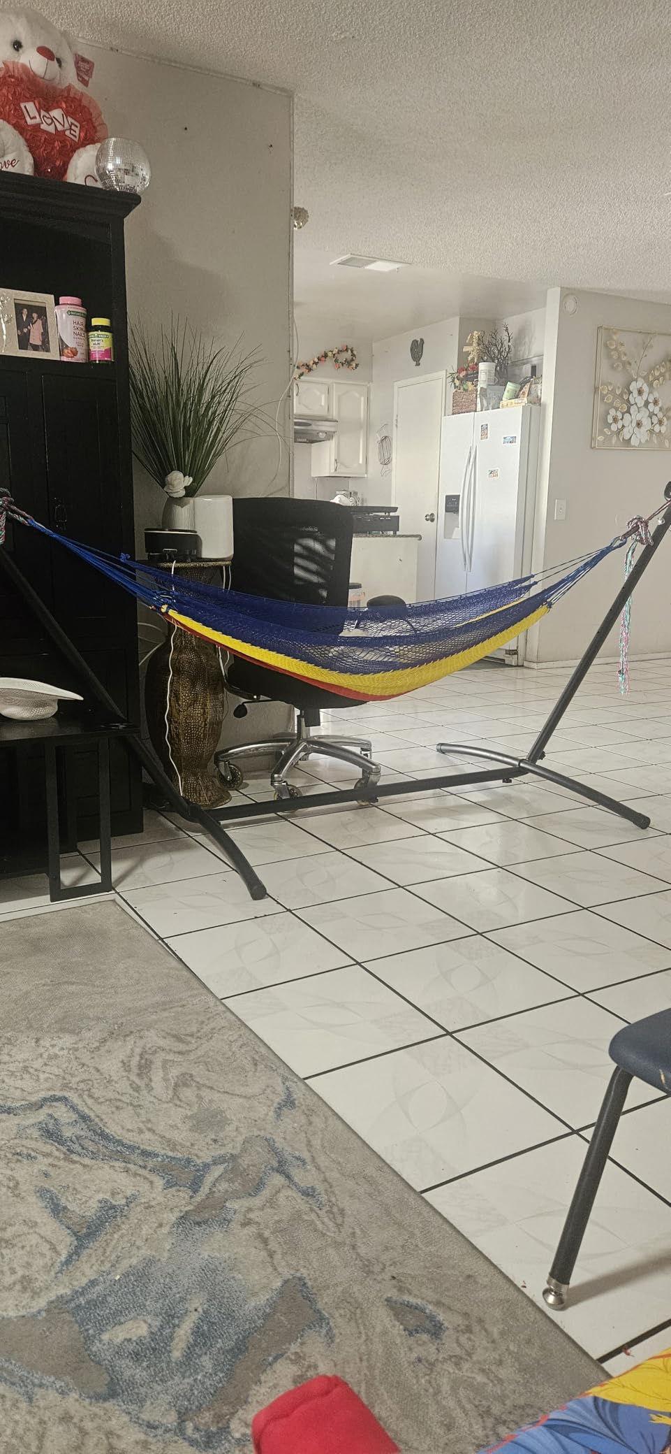 9ft Hammock Stand Portable Heavy Duty 2 Person Steel Stand Only for Outdoor Patio Backyard Indoor Bedroom with Carrying Case, Weather-Resistant Finish Swing Stand, 450LBS Weight Capacity, Black customer photo 2