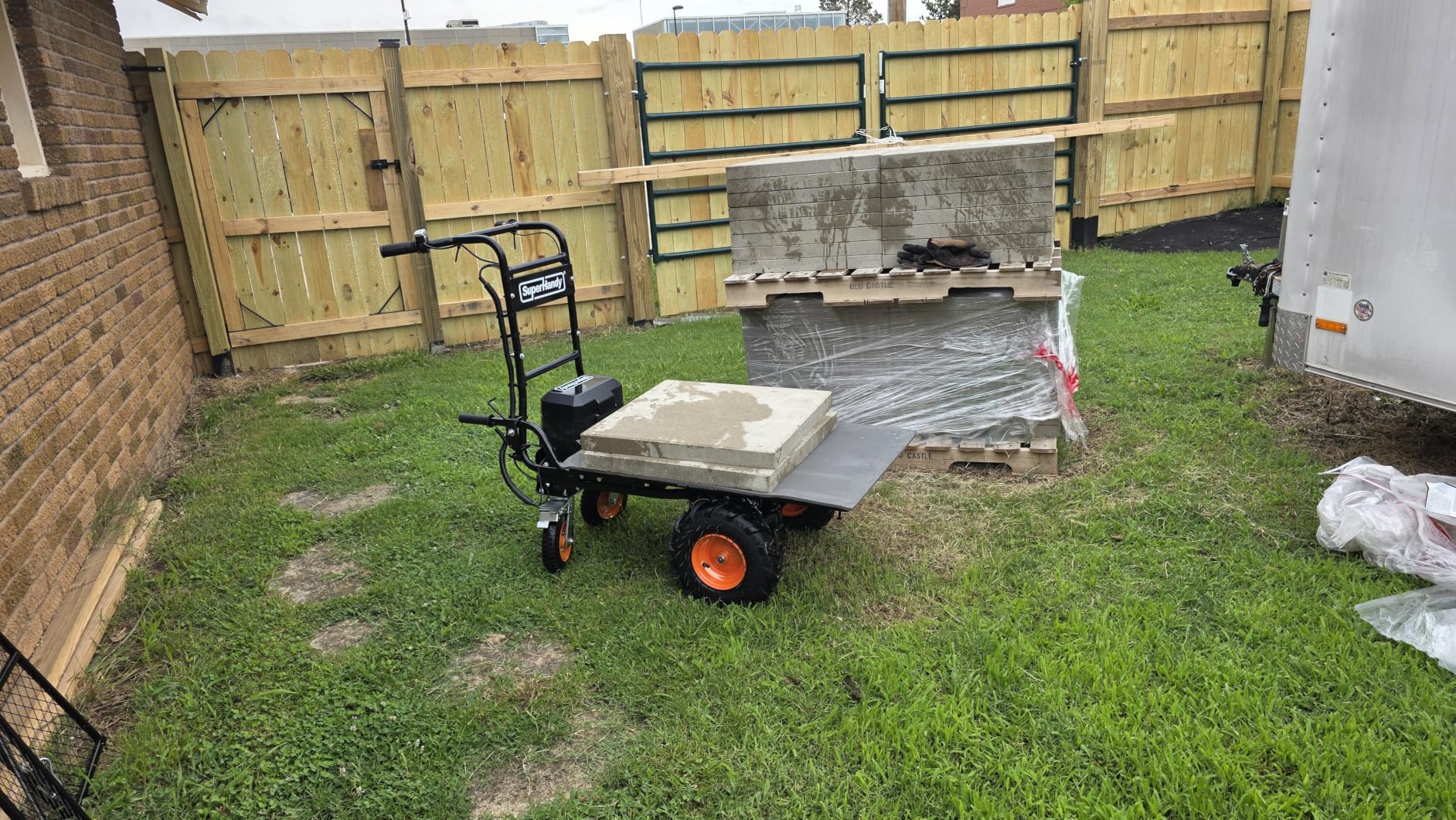 SuperHandy Utility Service Cart Power Wagon Wheelbarrow Electric 48V DC Li-Ion Powered 660Lbs Load and 1000Lbs+ Hauling Capacity Farm and Garden All Purpose Modular Cargo Bed customer photo 1