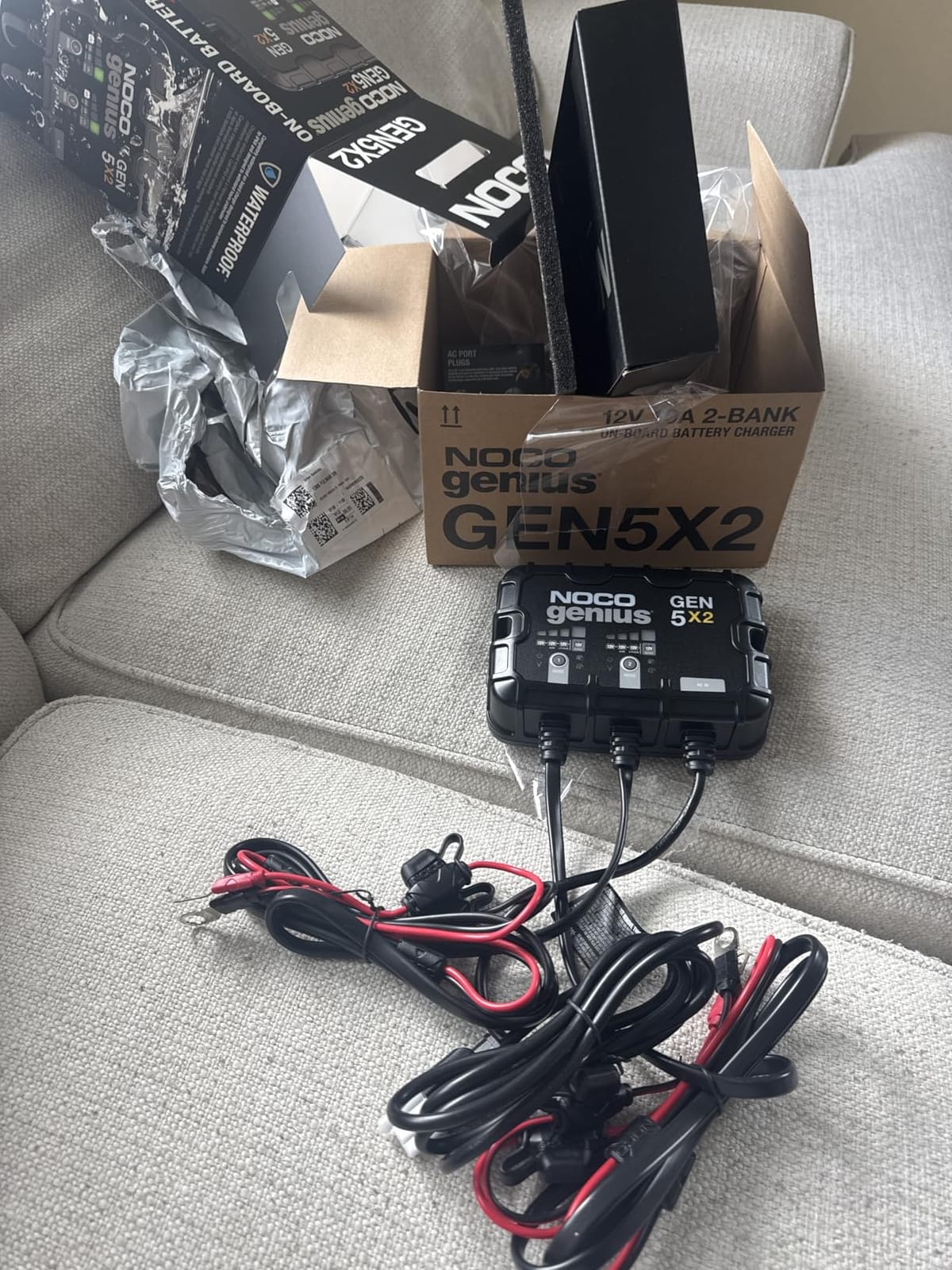 NOCO Genius GEN5X2: 2-Bank, 10A Onboard Battery Charger - 5A Per Bank, 12V Waterproof Marine Charger with Overcharge Protection & Temperature Compensation - for Lead-Acid & Lithium Batteries | Charges 2 Batteries at Once, IP68 Waterproof, Overcharge Protection, Temperature Compensation, For Lead-Acid & Lithium customer photo 1