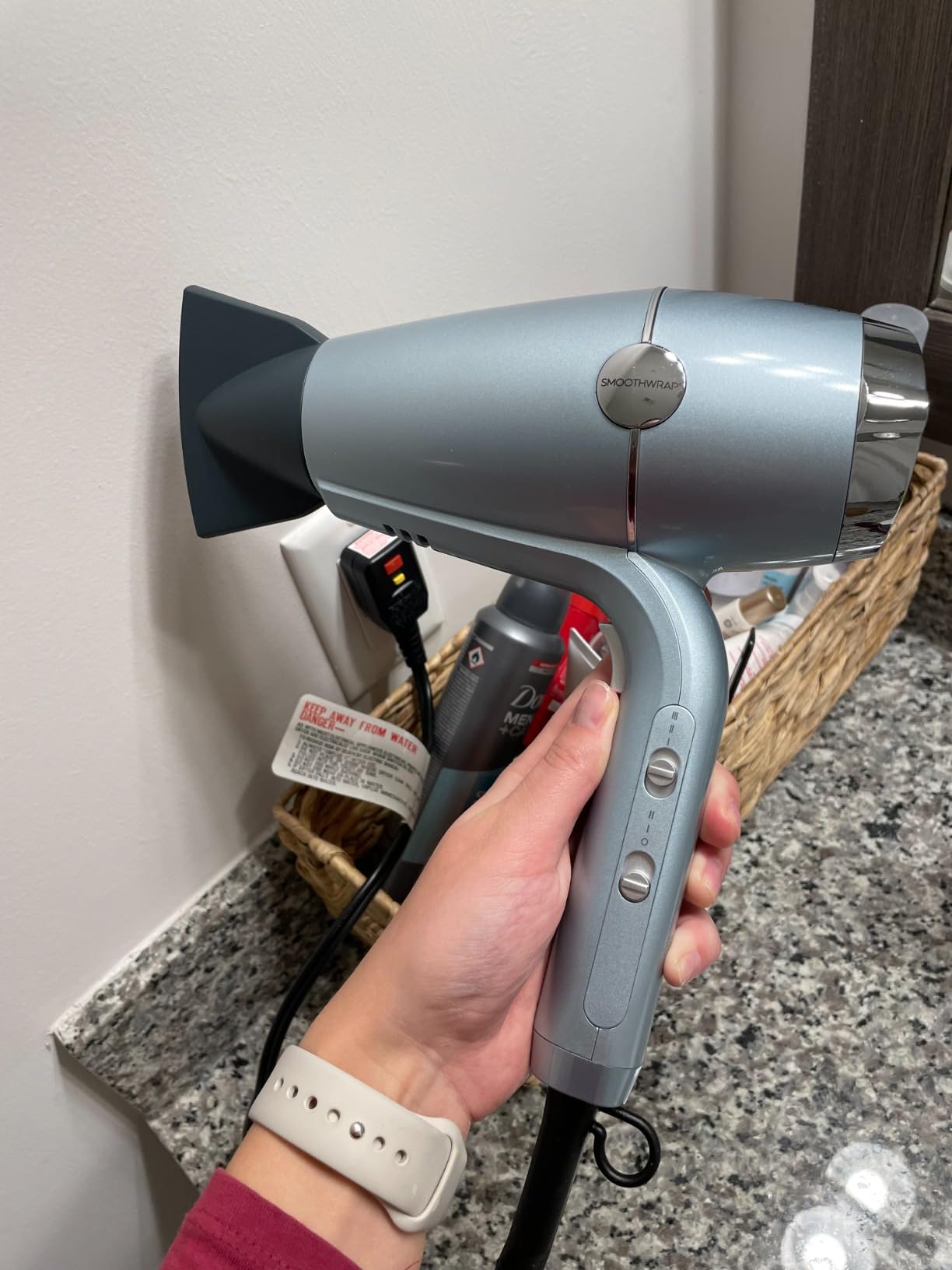 Conair SmoothWrap Ionic Hair Dryer, Diffuser & Concentrator, 1875W, Mint | Hair dryer with diffuser and concentrator for curly, wavy, and thick hair, 3 speed and 2 heat settings, 6-foot cord customer photo 2