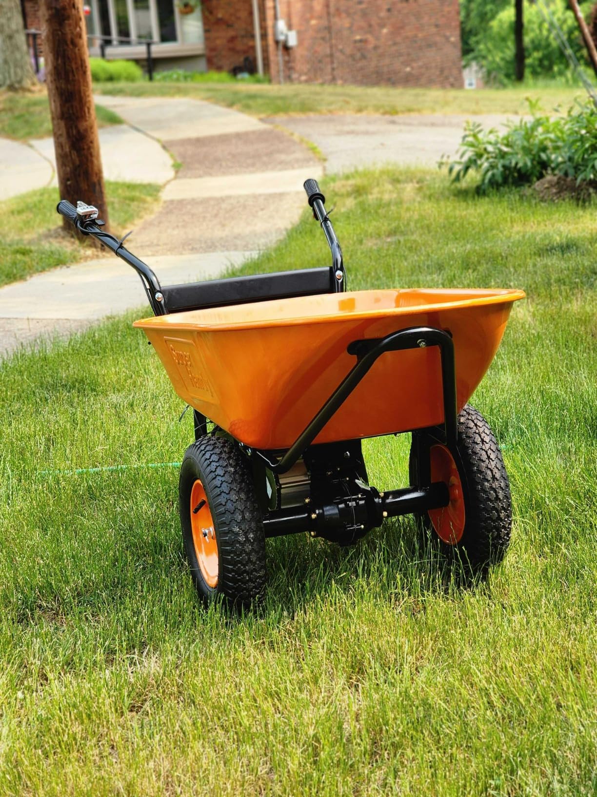 SuperHandy Electric Wheelbarrow - 48V Li-Ion Battery,330 lbs (150 kg) Capacity, 85L Steel Powder Coated Tub, Material & Debris Hauler Utility Cart customer photo 1