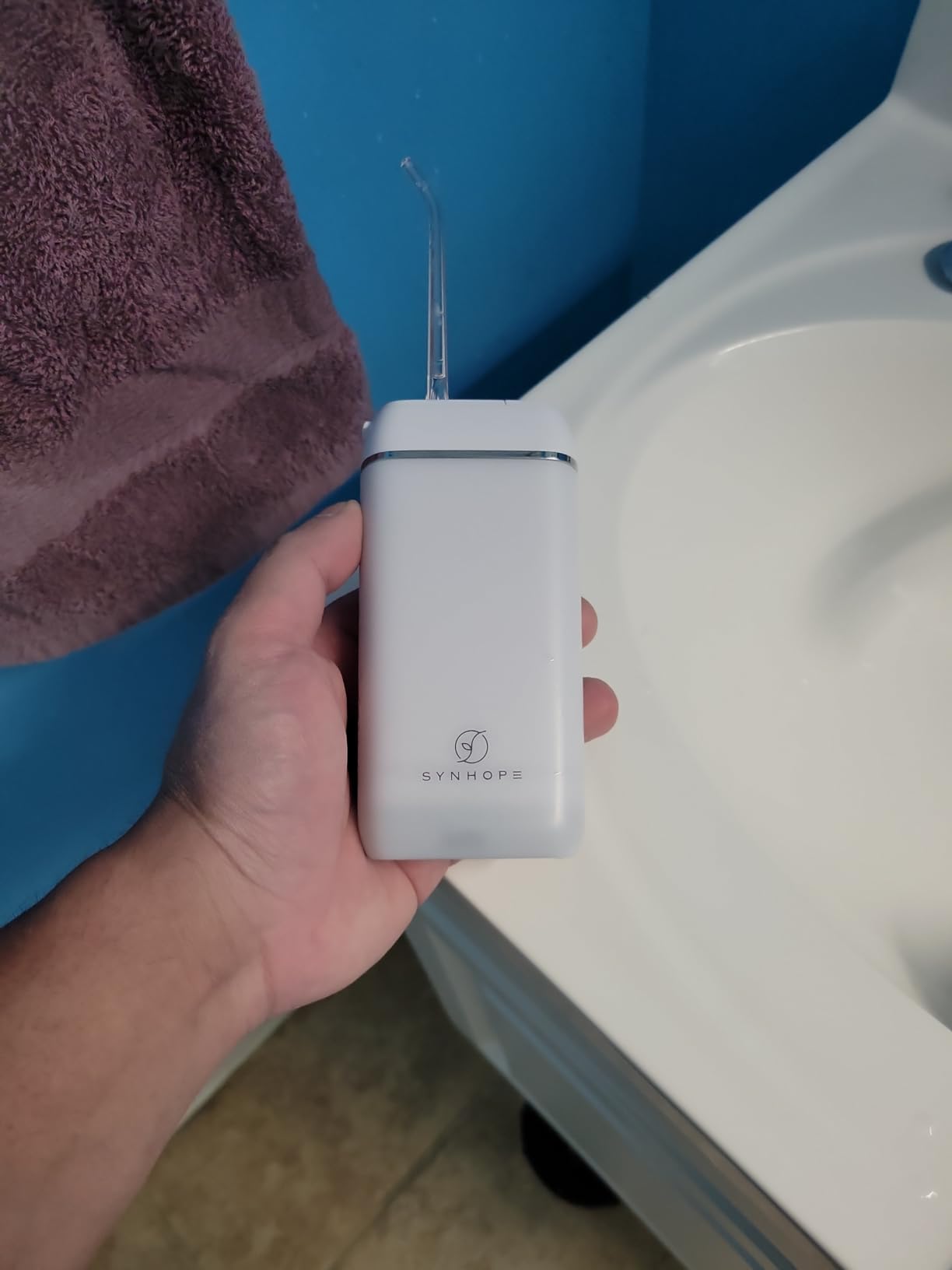 Water Flosser [ Mini Cordless Portable ] Oral Irrigator Water Teeth Cleaner Pick, Telescopic Water Tank, 3 Modes & IPX7 Waterproof customer photo 1