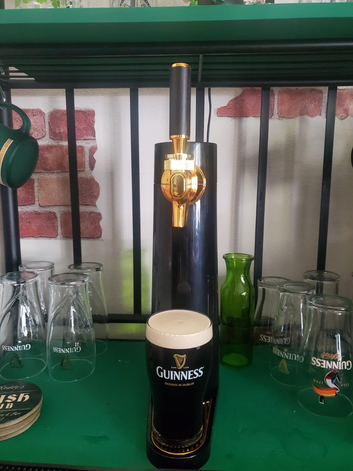 GREEN HOUSE: Draft Pour Beer Dispenser & Ultra Fine Foam Maker | Mini Kegerator for Home. Ultra Fine Foam covering as lid makes regular beer taste delicious and keep longer. customer photo 2