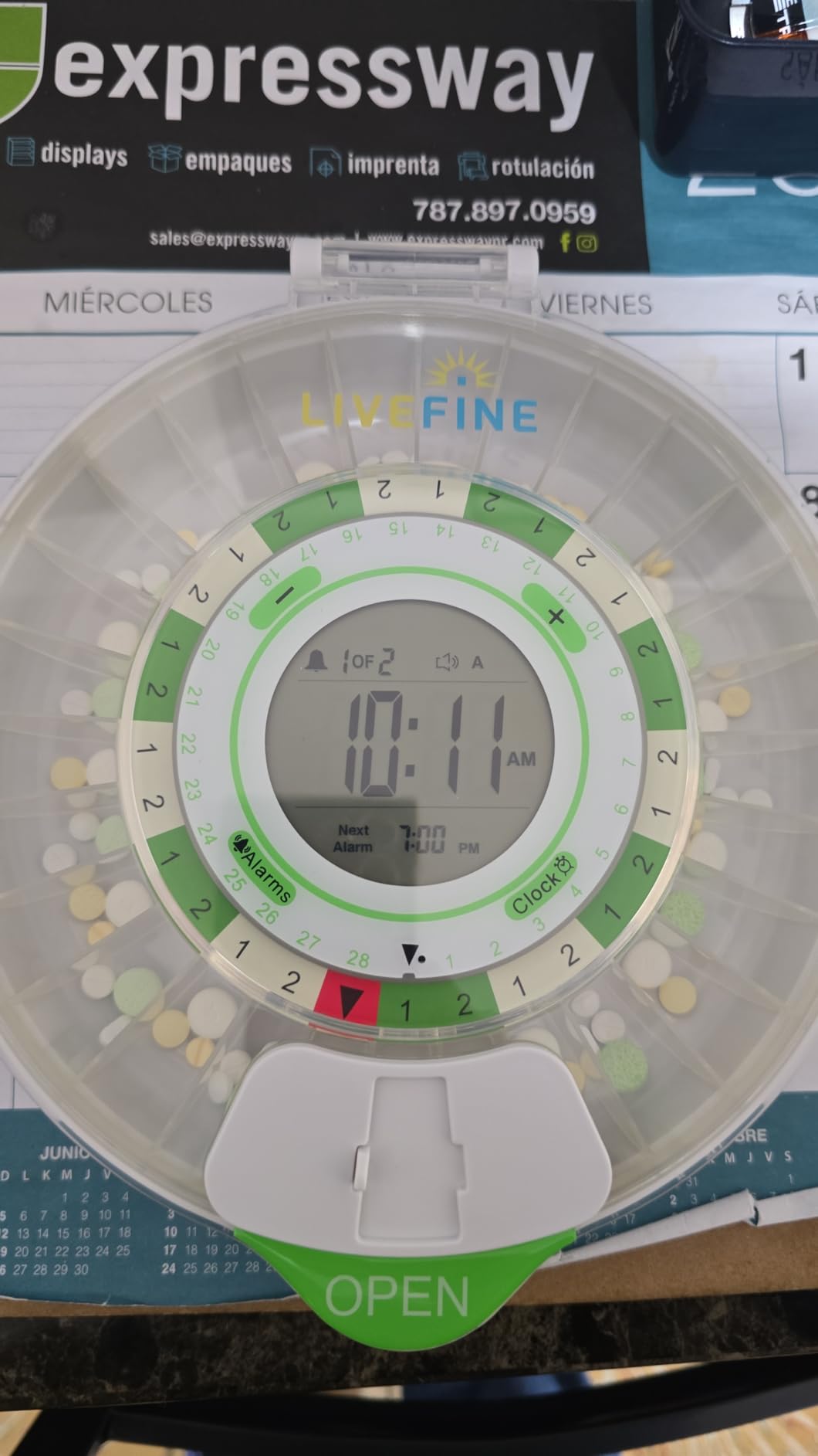 Live Fine 4-Week Pill Dispenser, Locking Pill Organizer, Clear Lid customer photo 1