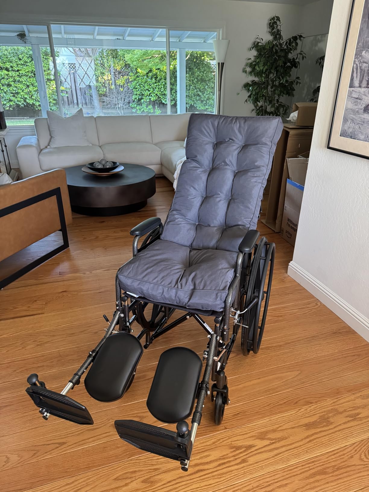 Medline Reclining Wheelchair, Desk-Length Arms and Elevating Leg Rests, 16