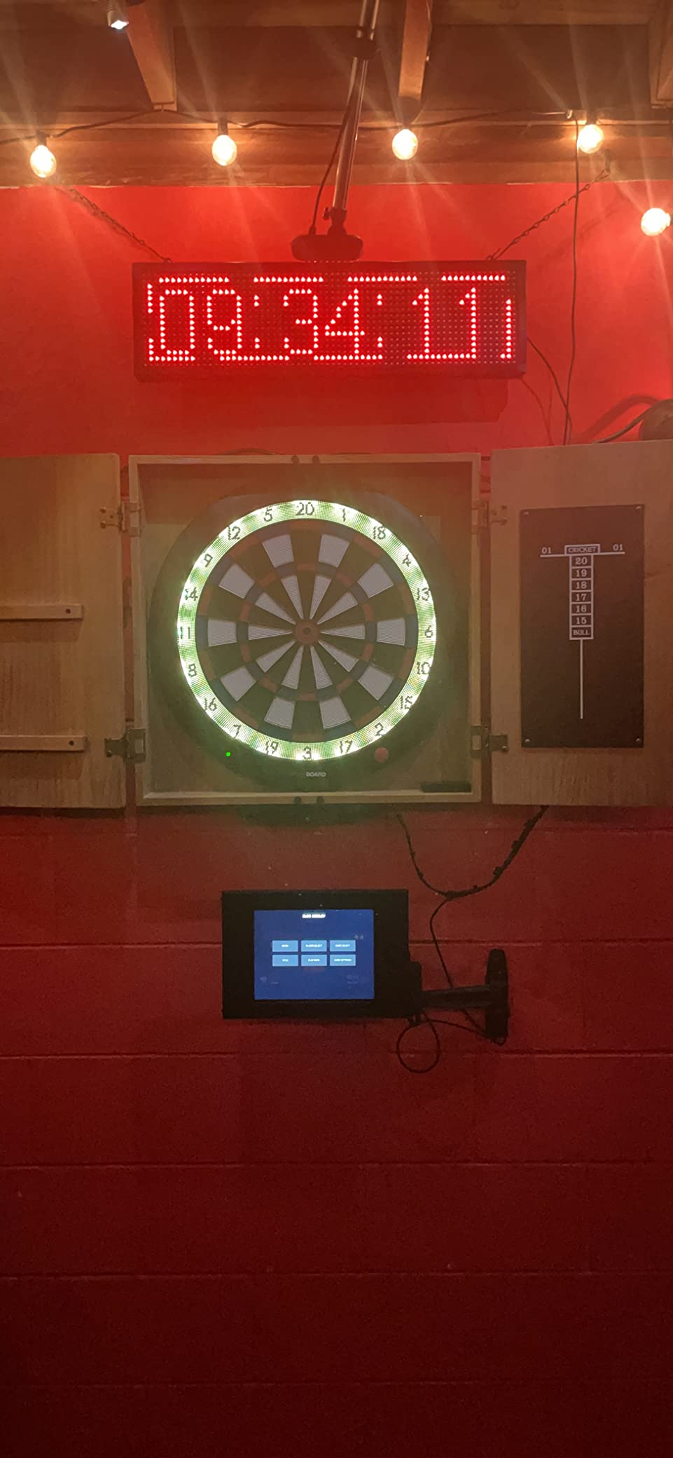 American Legend Barnwood Dartboard Cabinet with Wheat Finished Barn Style Doors - Dartboard Not Included customer photo 1