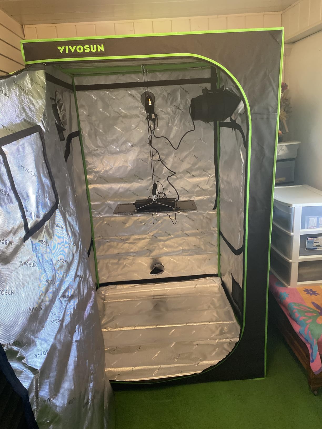 VIVOSUN 2x2ft Grow Tent Kit with 100W Full Spectrum LED Grow Light | WiFi-Controlled Grow System, Automatic Ventilation, GrowHub Outlet A22 Temp Humidity Sensor, 24