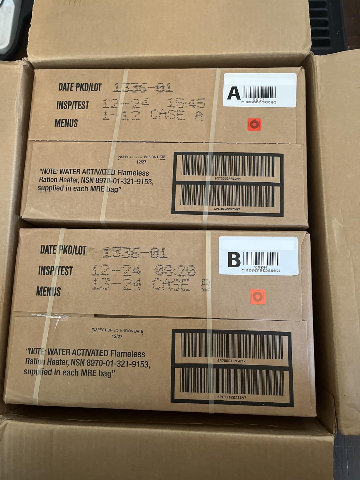 U.S. MRE Variety Pack of 12, A or B Case Random | MRE Kit Emergency-Ready - 12-Meal Variety Pack w/ Flameless Heater, Entree & Dessert, Survival Ration customer photo 1