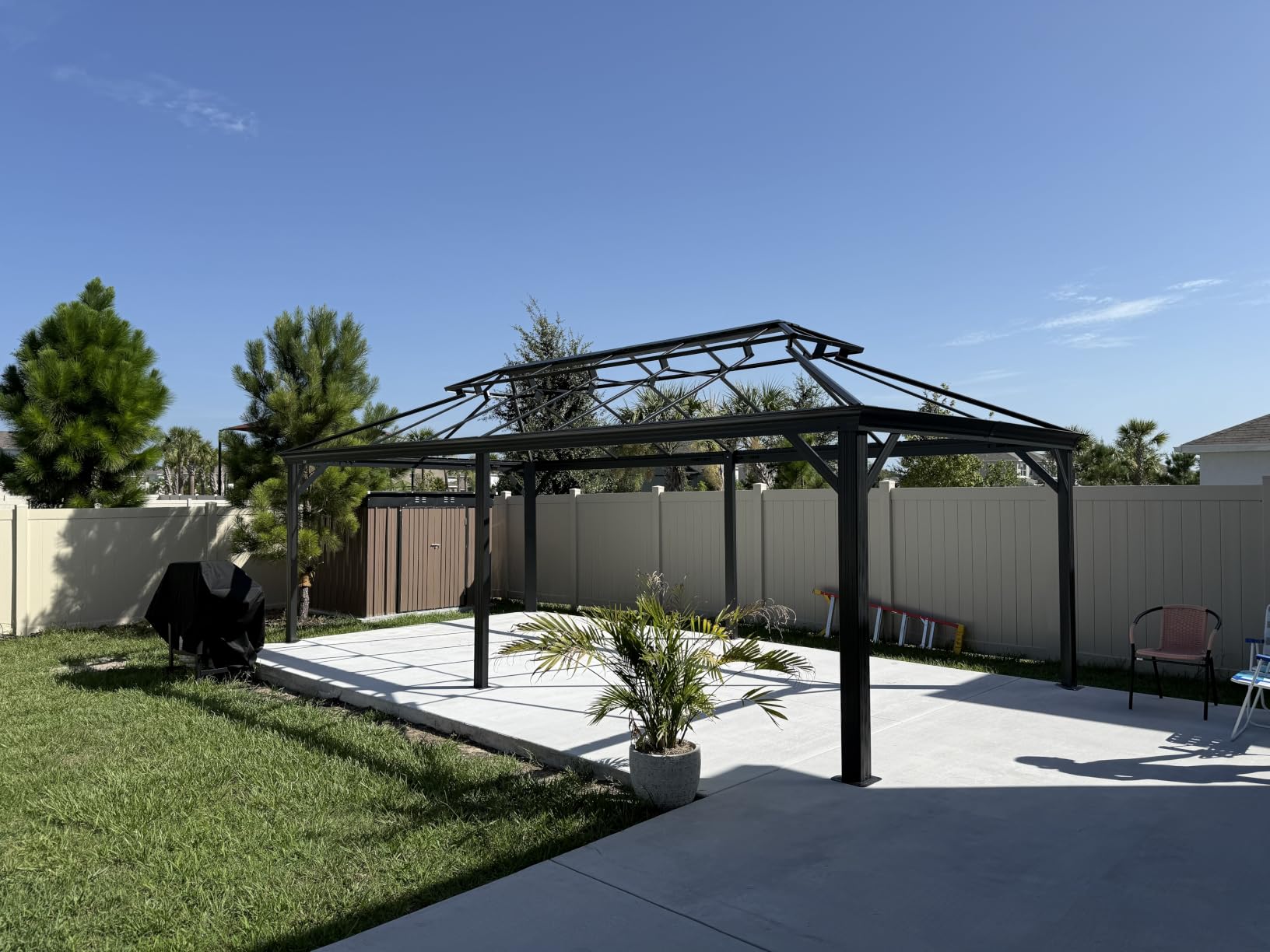 PURPLE LEAF Permanent Hardtop Gazebo 10' X 12' Aluminum, Gray | 4.7