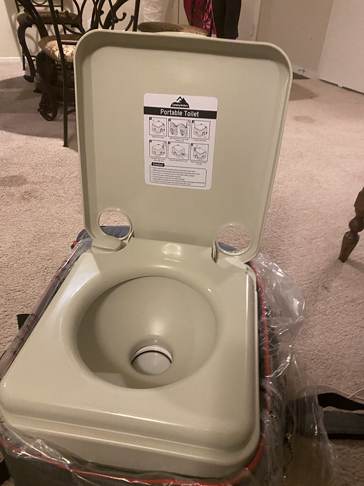 5.3 Gallon Portable Camping Toilet for Adults with Carry Bag - Extra Large Porta Potty for Adults Outdoors, RV, Boat | 286 LBS Capacity, 50 Flushes, Detachable Tanks, Carry Bag Included customer photo 2