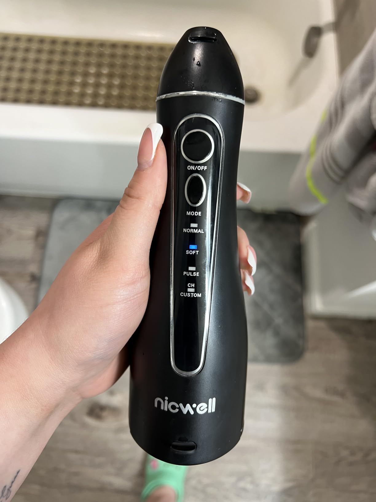 Nicwell Water Dental Flosser for Teeth - 4 Modes & 11 Pressure Settings Cordless Portable Oral Irrigator, IPX7 Waterproof Rechargeable with 5 Tips customer photo 2