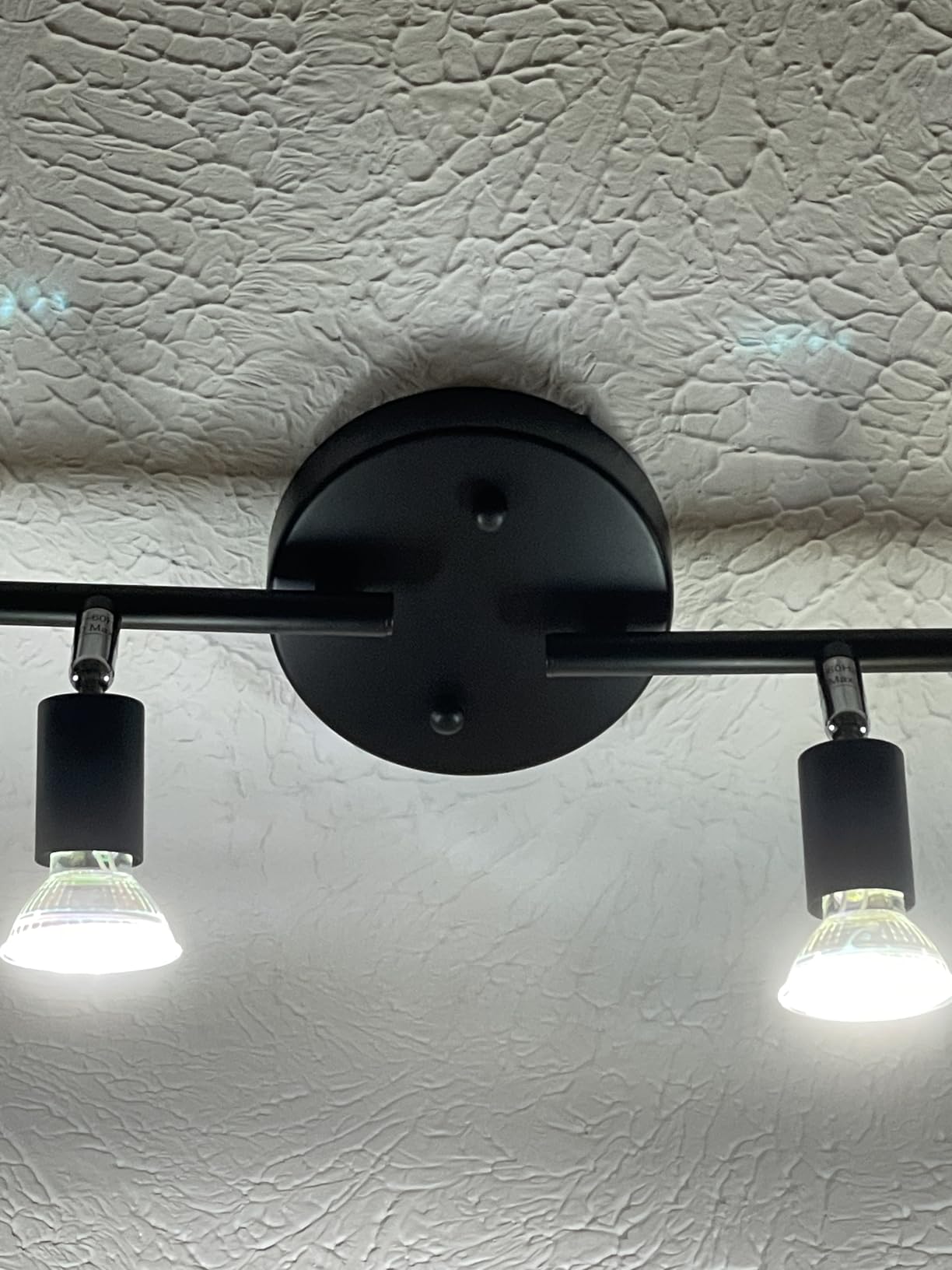 Ascher 4-Light LED Track Lighting Kit, Flexibly Rotatable Light Heads, 4 Way Ceiling Spotlight Matt Nickel Finish, Including 4 GU10 LED Bulbs (4W 400LM Daylight White 5000K) customer photo 1