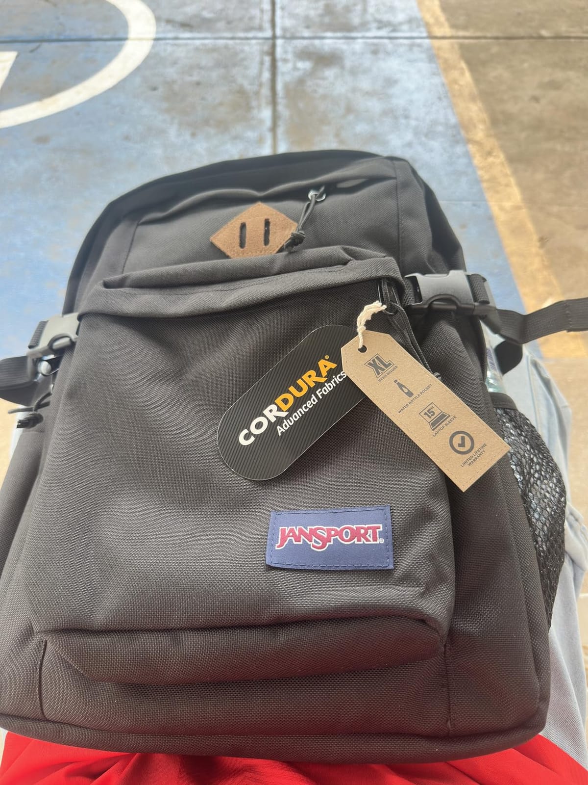 JanSport Main Campus Backpack - Travel or Work Backpack w 15-Inch Laptop Sleeve and Dual Water Bottle Pockets, Navy customer photo 2