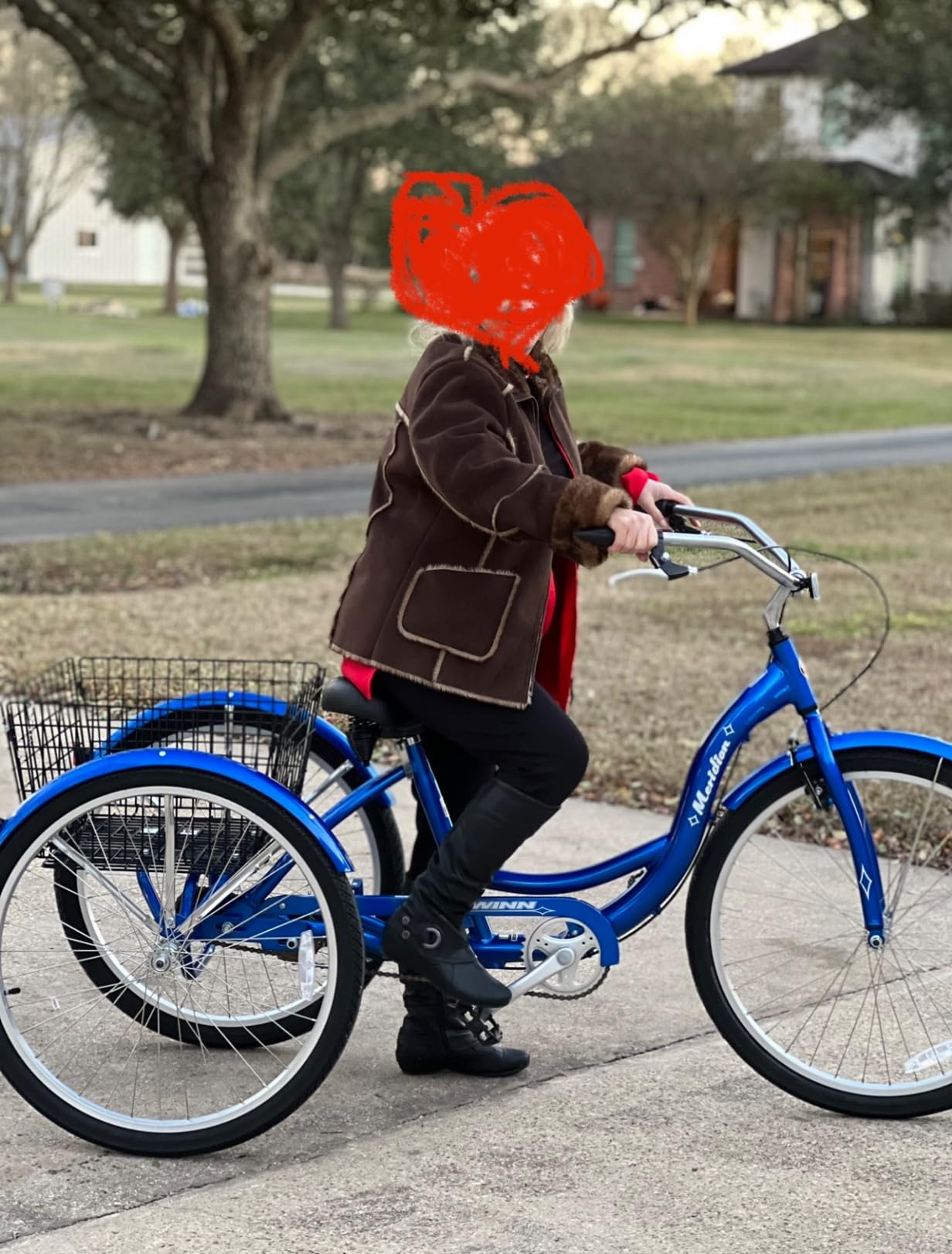 Schwinn Meridian Adult Tricycle, 24-Inch Wheel, Single Speed, Step-Through Frame, 350-Pound Capacity, Rear Basket customer photo 2