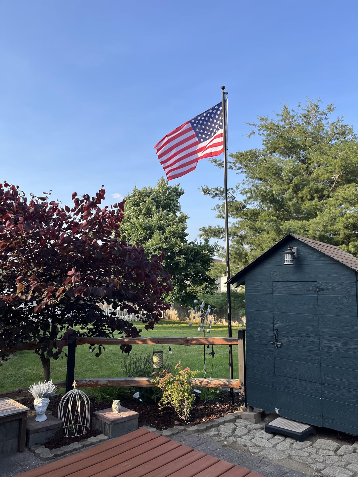 Flag Pole for Outside House, 20 FT Heavy Duty 45K PSI & 95 HBW Hard Aerospace Aluminum Flagpole Kit, Unbending Outdoor In-Ground Flag Poles with 3x5 American Flag for Yard, Residential or Commercial customer photo 1