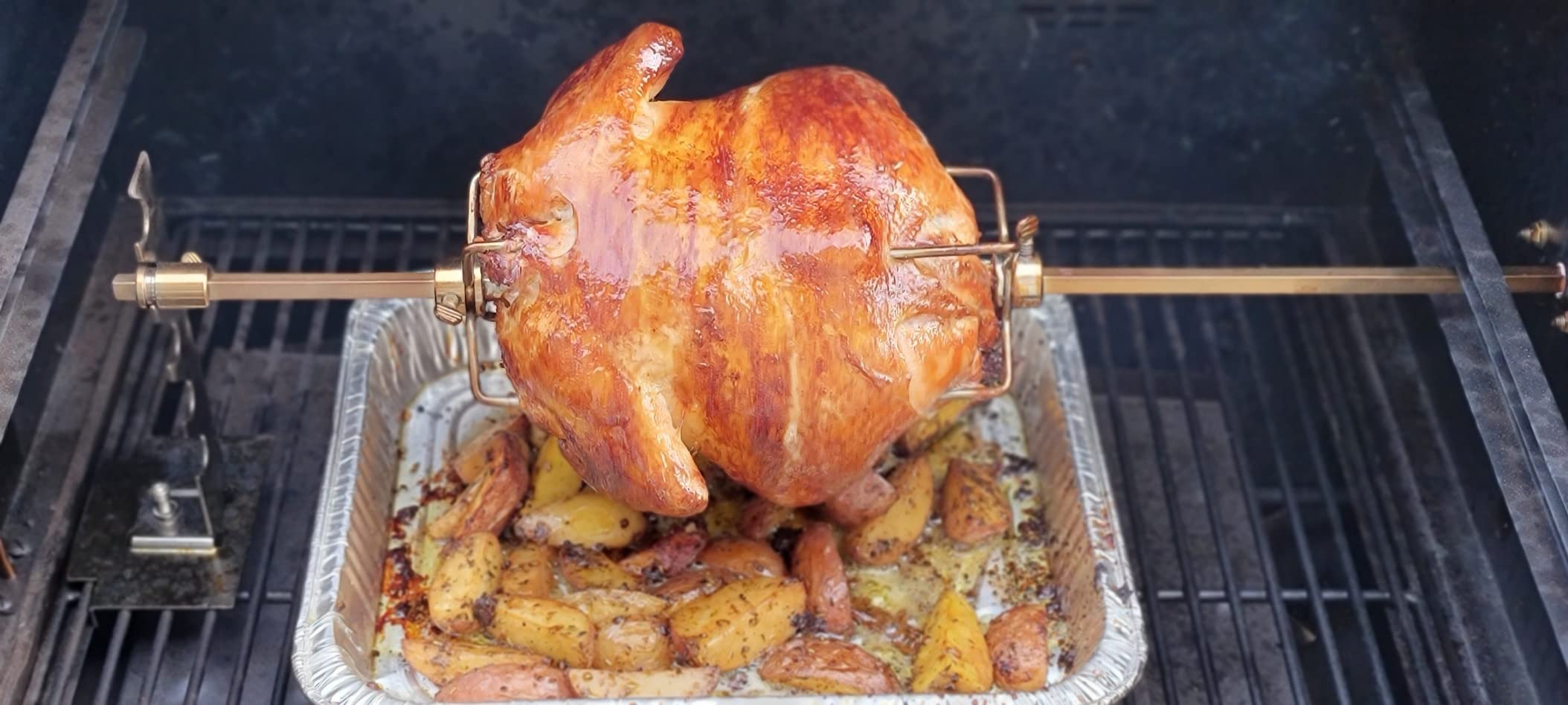 Universal Rotisserie Grill Kit, 360 Degree Automatic Rotating Rotisserie Kit customer photo 1