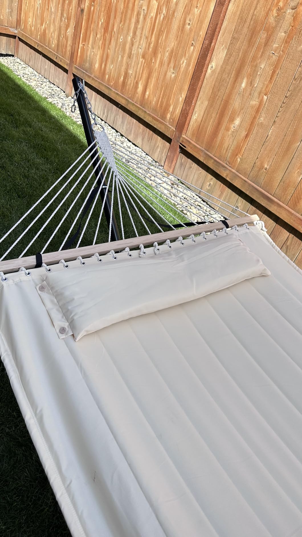 SUNCREAT 2 Person Hammock with Stand, 475 lbs Capacity, Dark Grey customer photo 1
