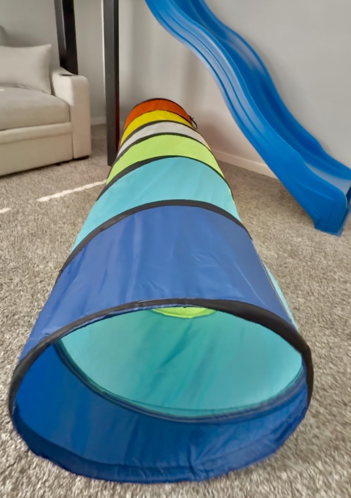 Kids Play Tunnel Tent for Toddlers, Colorful Pop Up Crawl Tunnel Toy for Baby or Pet with Breathable Mesh, Collapsible Gift for Boy and Girl Play Tunnel Indoor and Outdoor Game customer photo 1