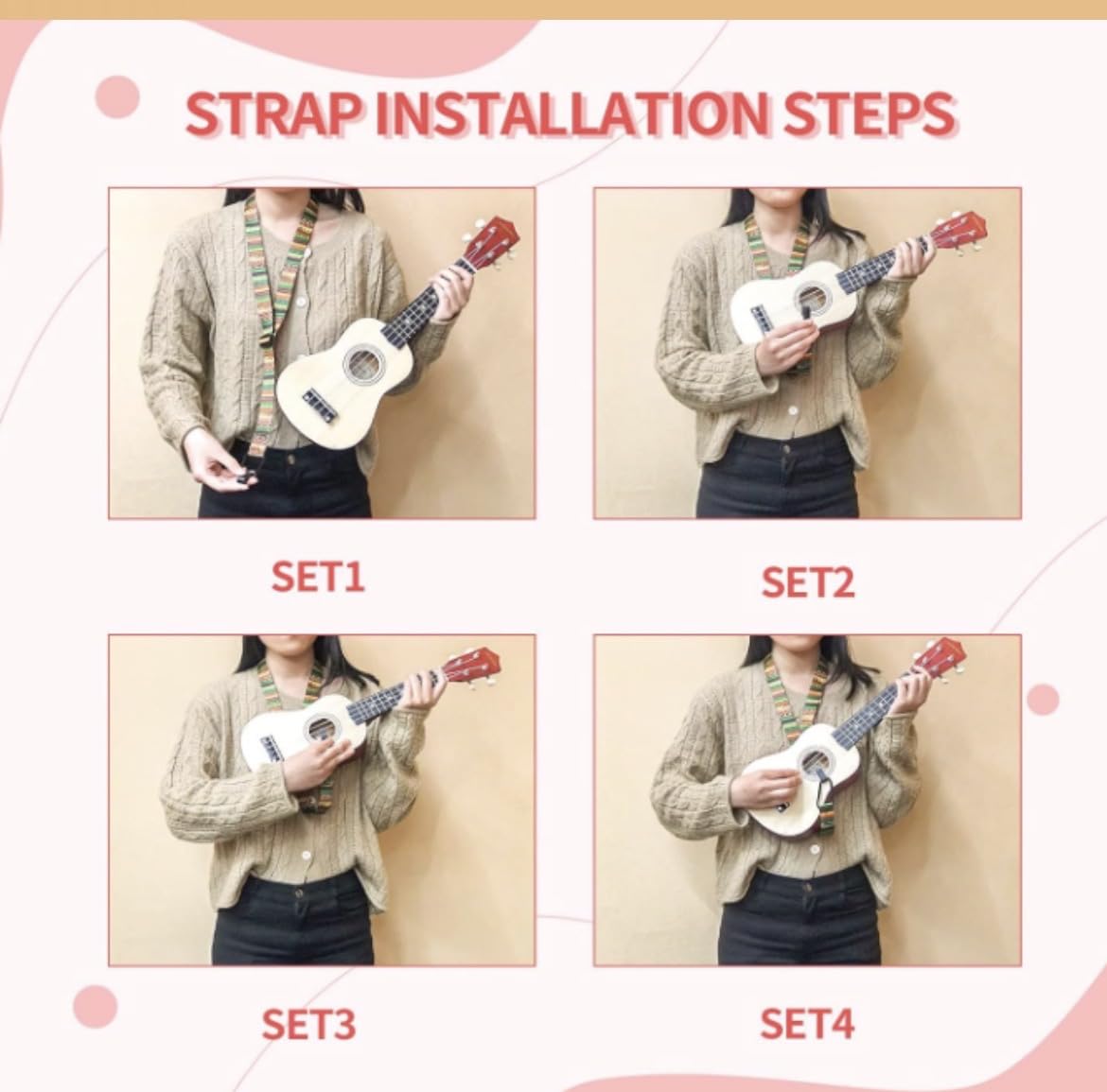 AODSK Soprano Ukulele for Beginner 21 Inch Ukelele Kit with Gig Bag StrapTuner Nylon String 4 Picks Cloth Online Lesson Holiday Gift customer photo 1