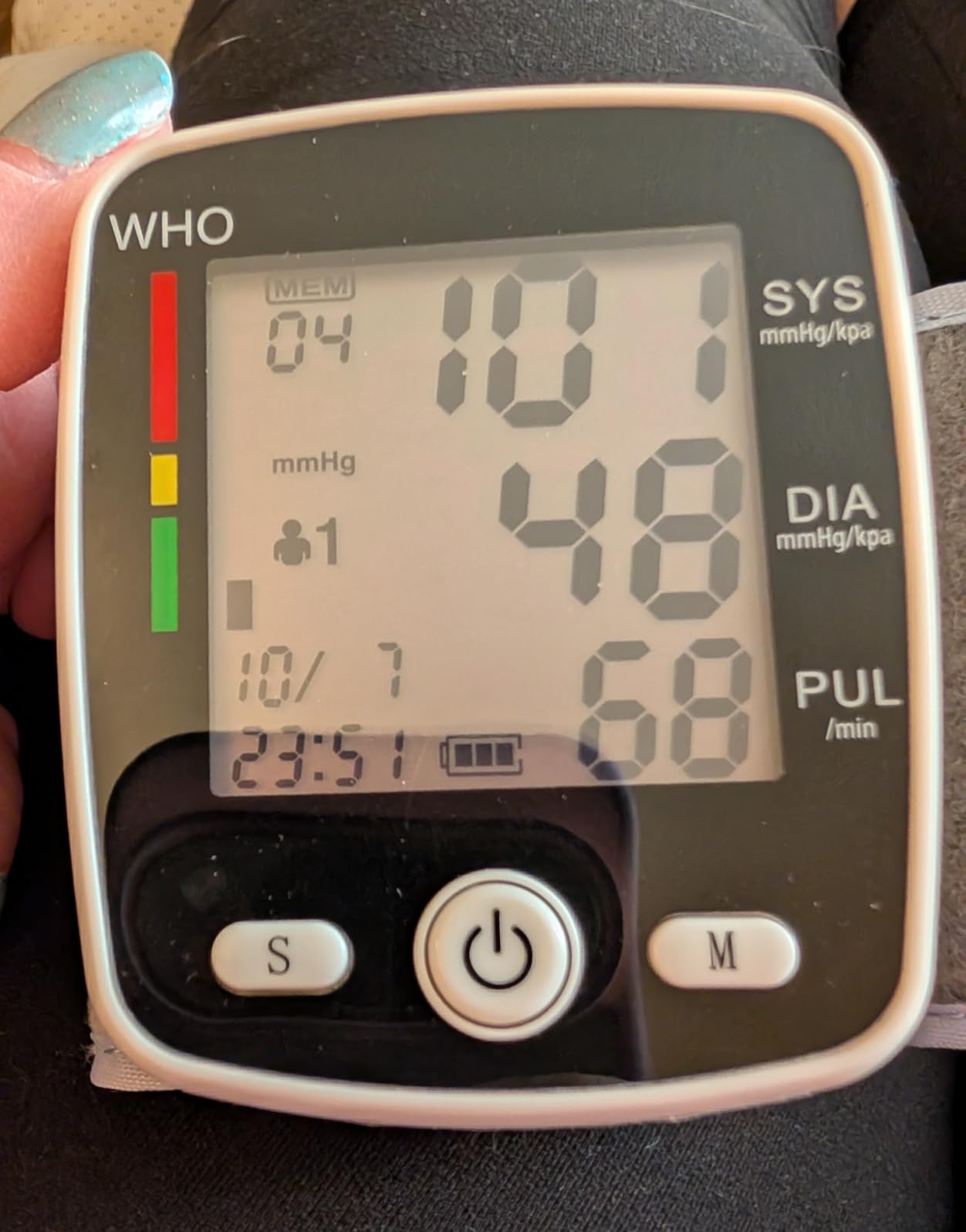 FDA Cleared Blood Pressure Monitor Wrist BP Machine for Home Use | 5.3-7.7in Adjustable Wrist Cuff, Portable & Rechargeable, 2 Users *90 Memory, LCD Screen, Voice Prompt, Carrying Case, Black customer photo 1