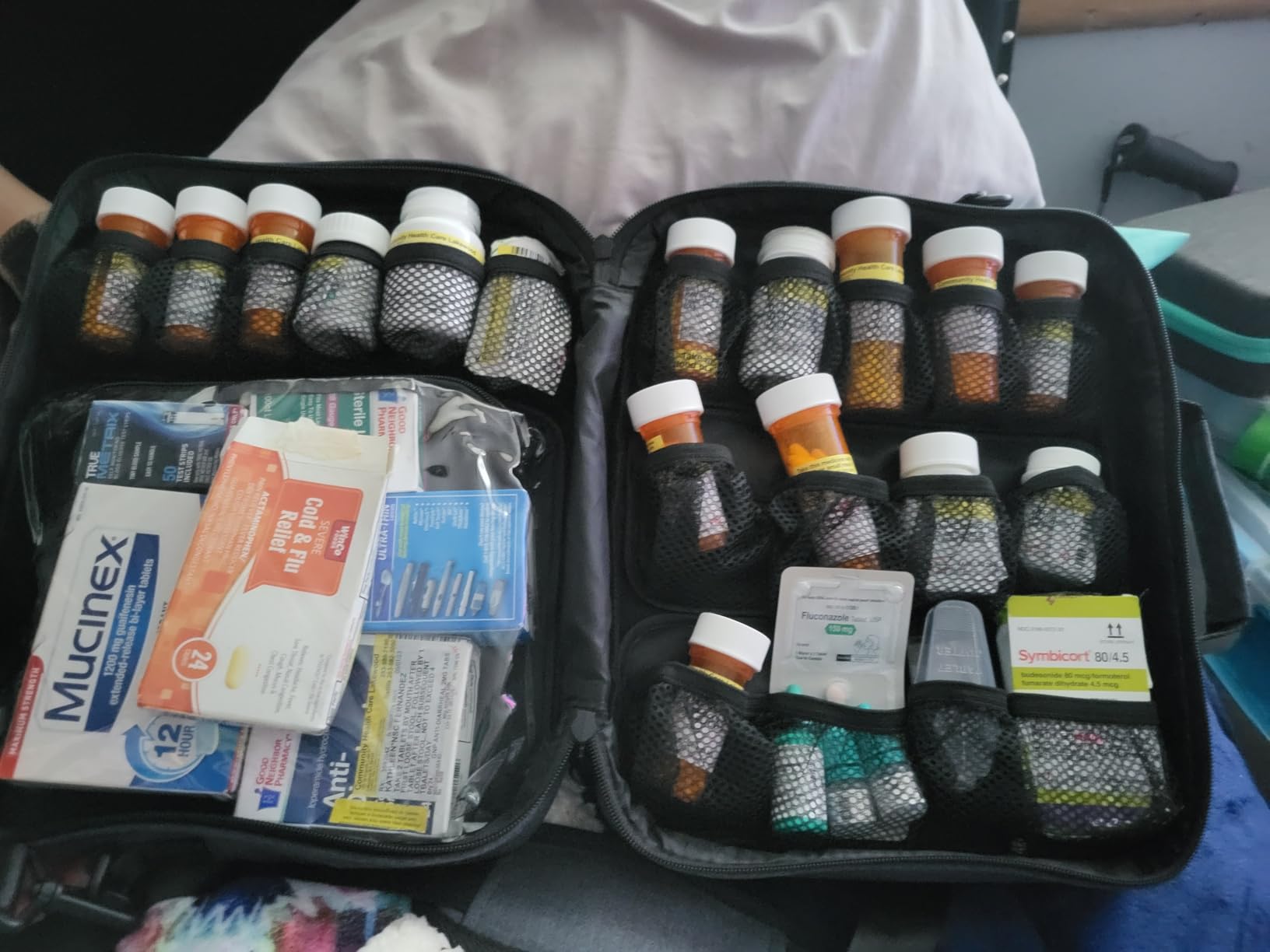 Extra Large Pill Bottle Organizer, Travel Medicine Bag with Lock | Modular prescription bottle organizer with large-capacity storage for vitamins, supplements, med supplies and small devices customer photo 1