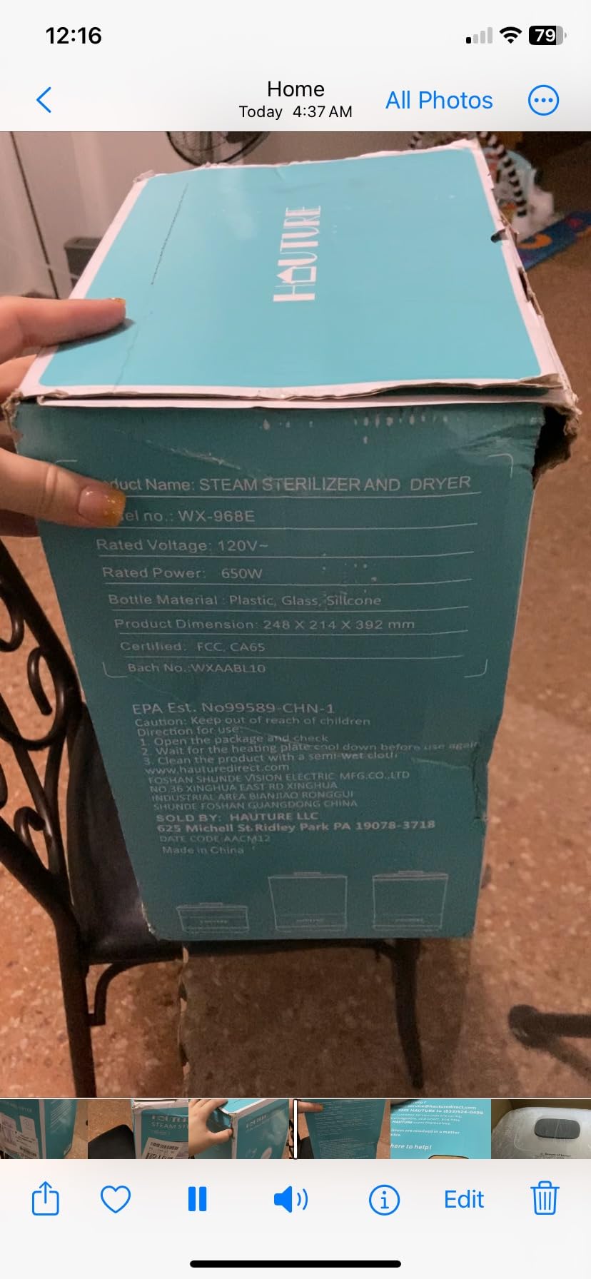 HAUTURE 6-in-1 Baby Bottle Sterilizer and Dryer, Large Capacity customer photo 1