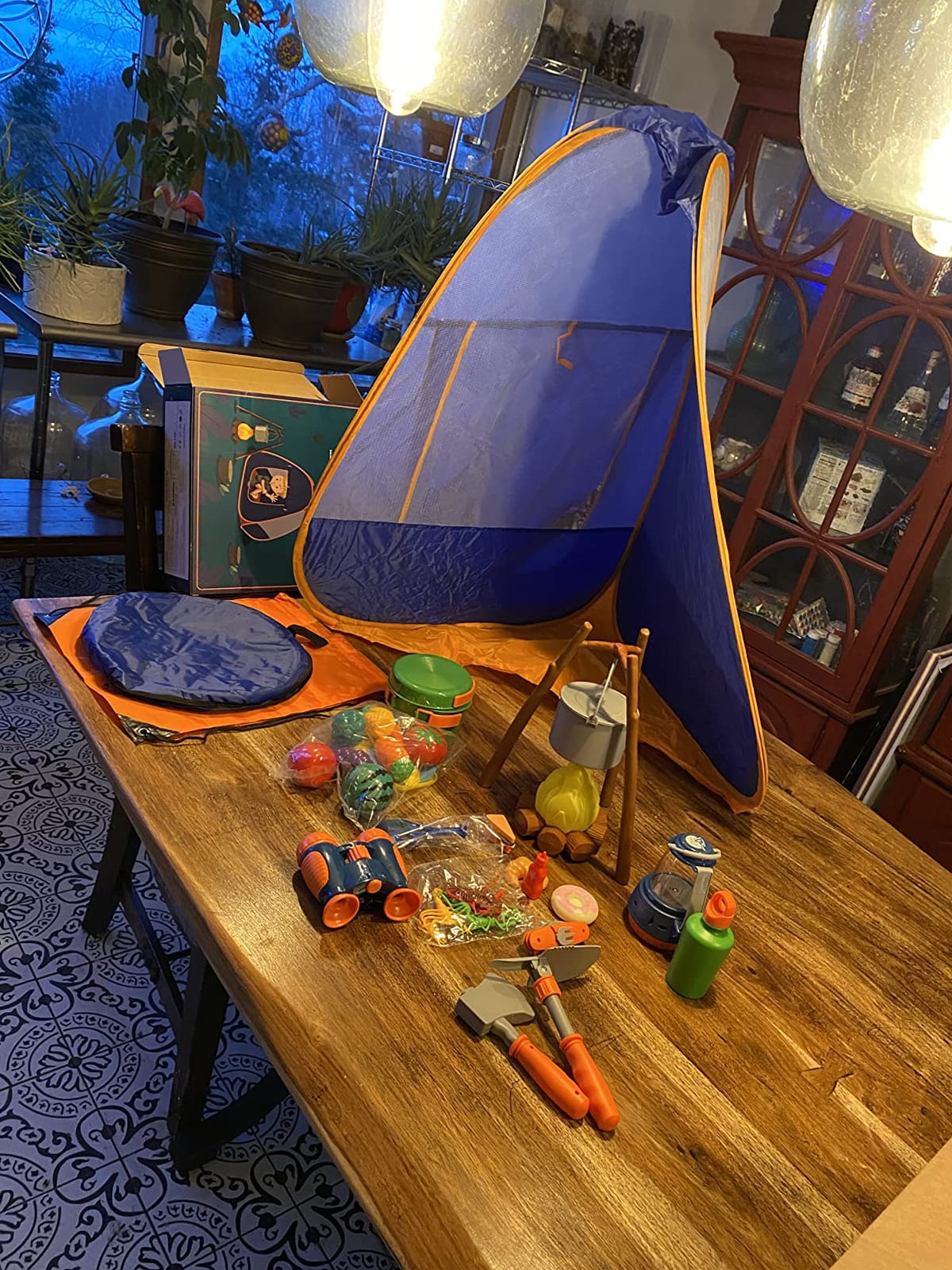Kids Camping Toys Set with Tent, Camping Toys for Kids, Outdoor for Toddlers Boys Girls Age 3 4 5 6, Include Tent/Campfire/Oil Lamp/Pretend Food customer photo 1