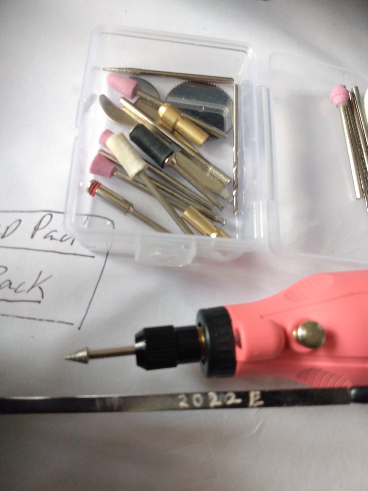 HARDELL Mini Cordless Rotary Tool, 5-Speed 3.7V Rechargeable Rotary Tool Kit with 69 Accessories, USB Charging Multi-Purpose DIY Tool for Sanding, Polishing, Drilling, Engraving (Pink 69pcs) customer photo 2