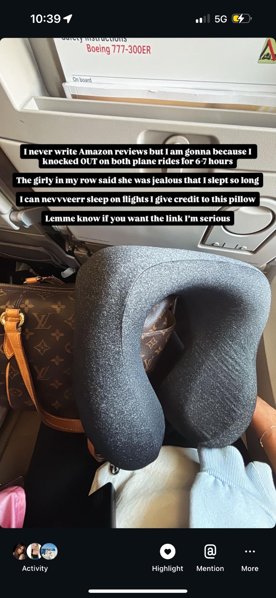 napfun Neck Pillow for Travel, Memory Foam Airplane Pillow, Full Black | 360 Degree Neck Support, Upgraded 100% Memory Foam for Airplane, Car, Train, Bus, Office Sleep, Travel Essentials for Long Flights customer photo 1