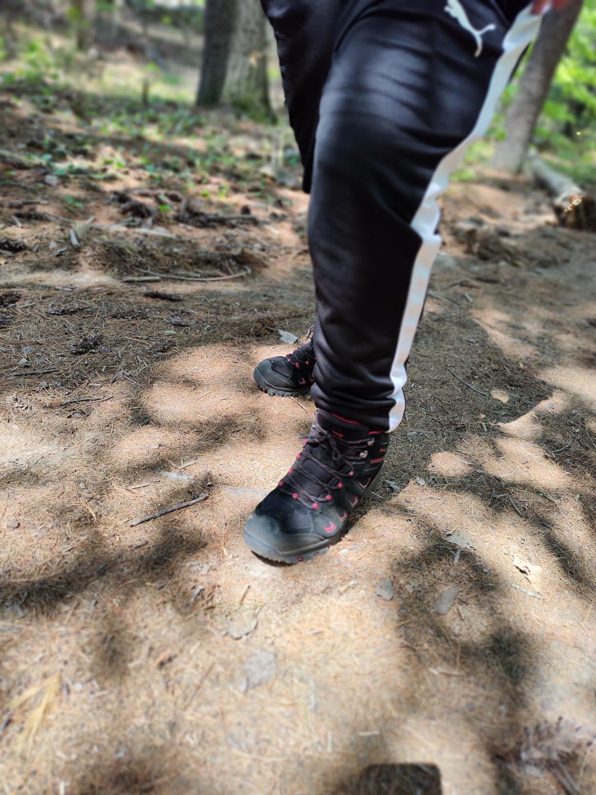 SHULOOK Men's Waterproof Hiking Boots Non-Slip Lightweight Mid Top Ankle Boot Breathable Hiker Trekking Shoes customer photo 2