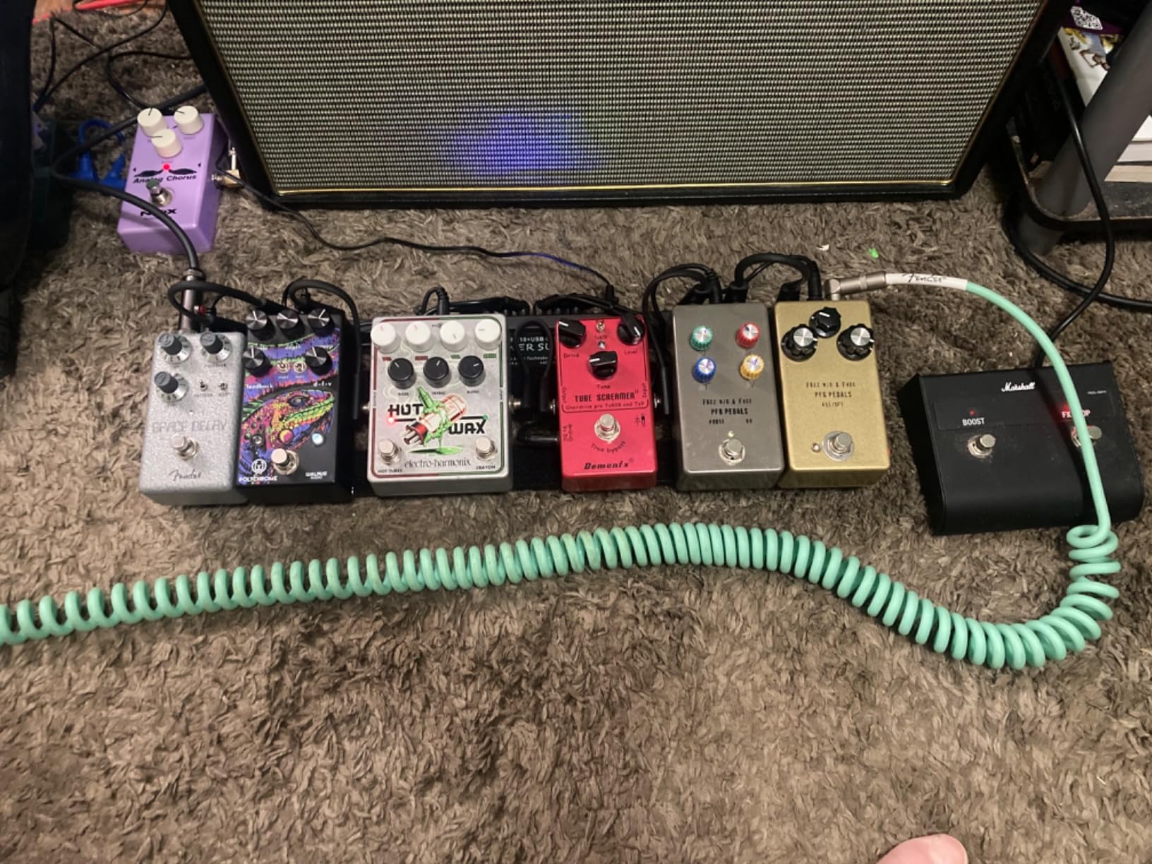 AKLOT Guitar Pedal Board with Built-in Power Supply Guitars Effect Pedalboard Aluminium Alloy Power Supply 19