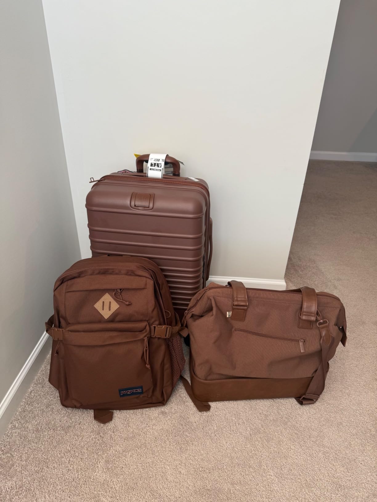 JanSport Main Campus FX Backpack - Travel or Work Bag w 15-Inch Laptop Pack with Leather Trim, Misty Rose customer photo 1
