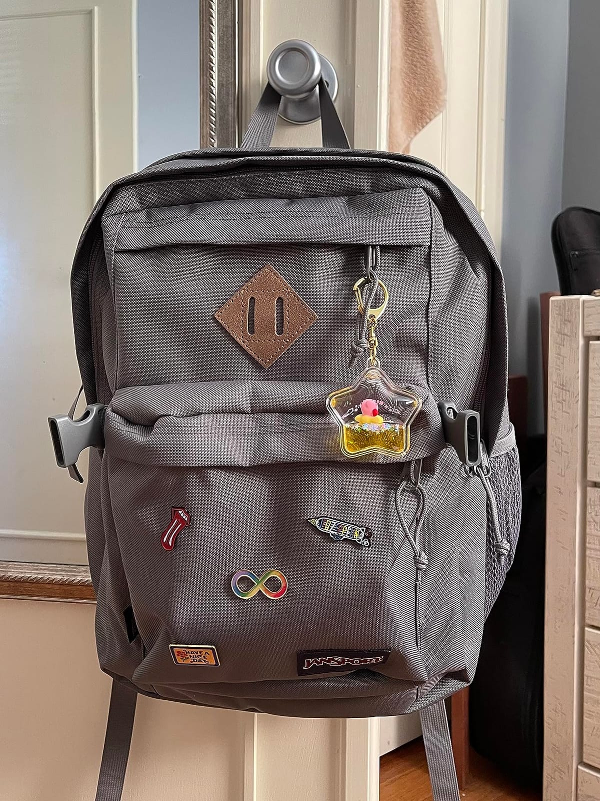 JanSport Main Campus FX Backpack - Travel or Work Bag w 15-Inch Laptop Pack with Leather Trim, Misty Rose customer photo 2