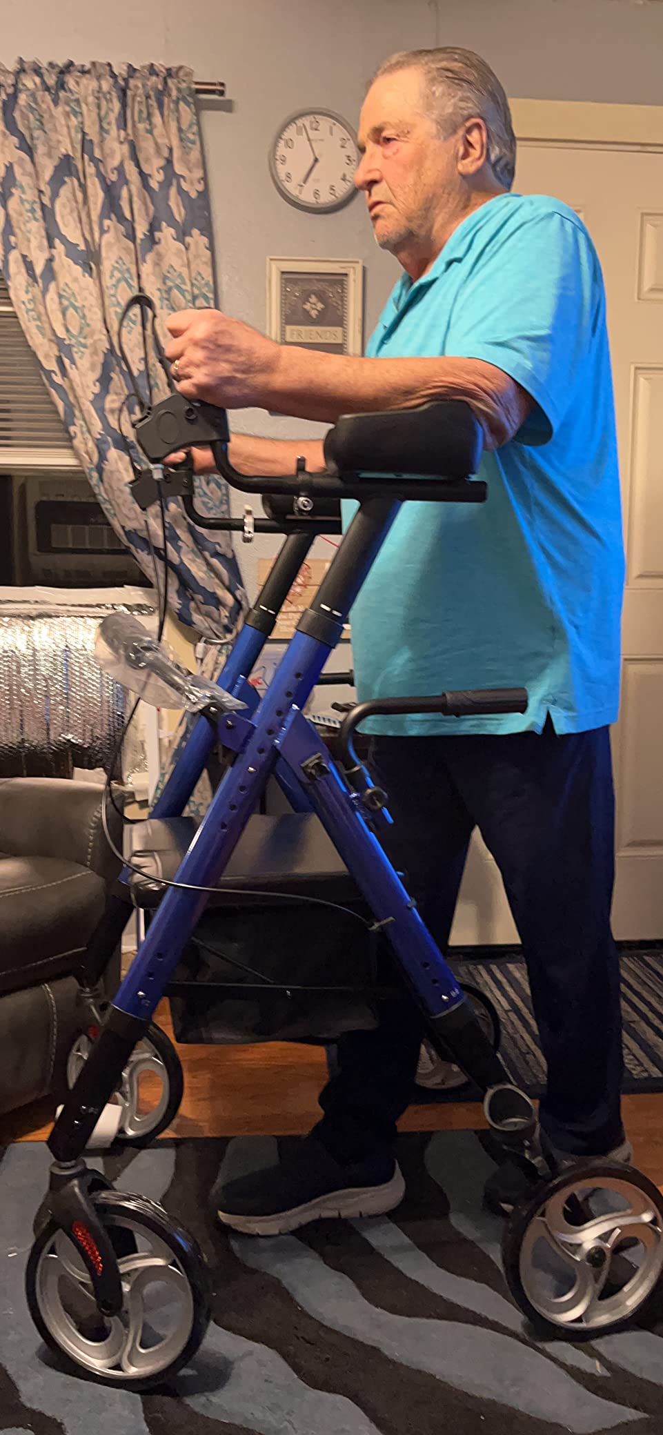 Vive Bariatric Upright Walker with Seat - Heavy Duty Senior Stand Up Rollator, Extra Wide Frame - Padded Armrest & Backrest - Mobility Aid Portable Rolling Walker with Bag - Fits Tall & Large People customer photo 1
