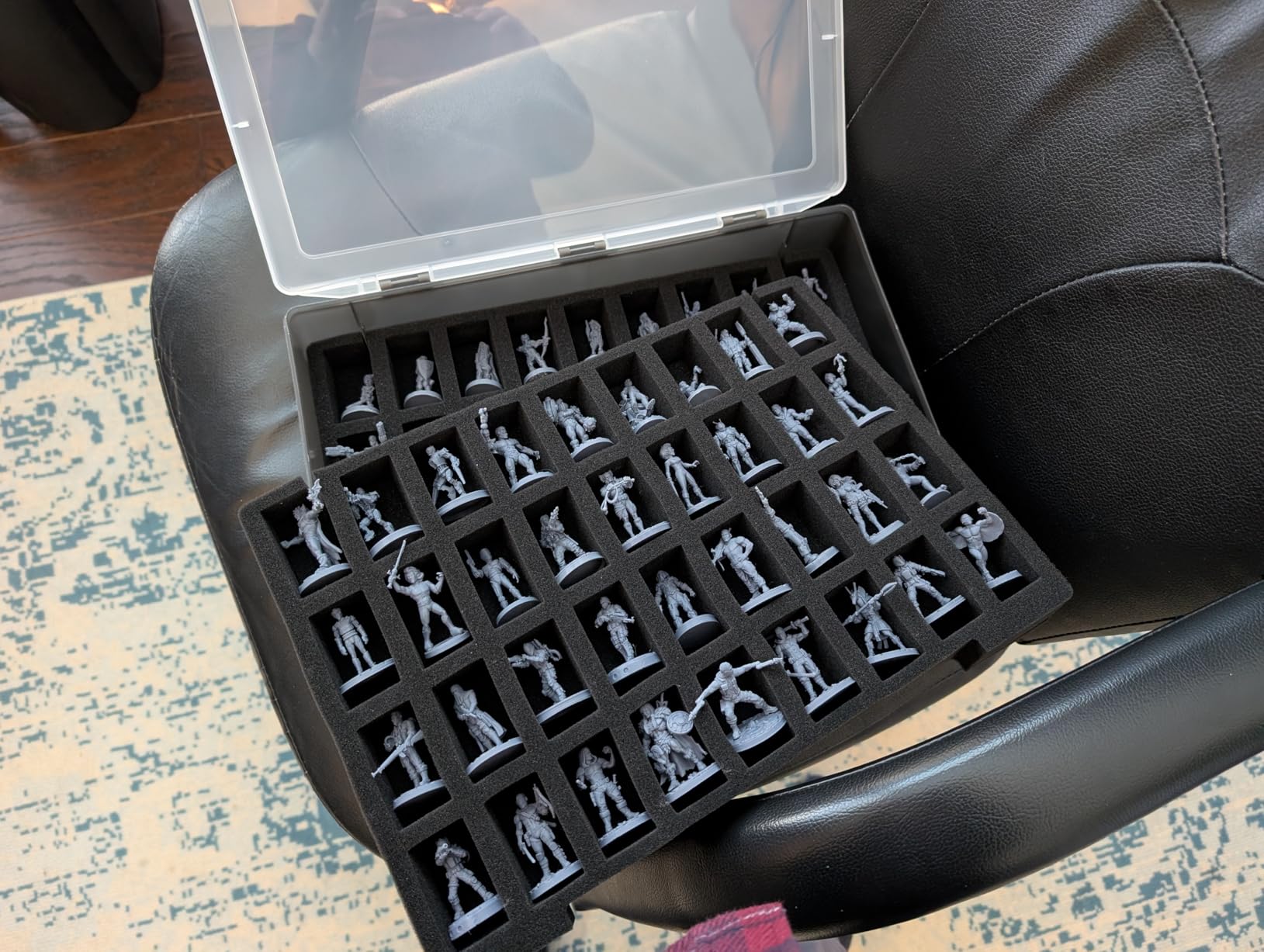 Miniature Storage Sturdy Carrying Figure Case - 108 Slot Figurine Minature Carrying Case Compatible with D&D and More (Transparent) customer photo 2
