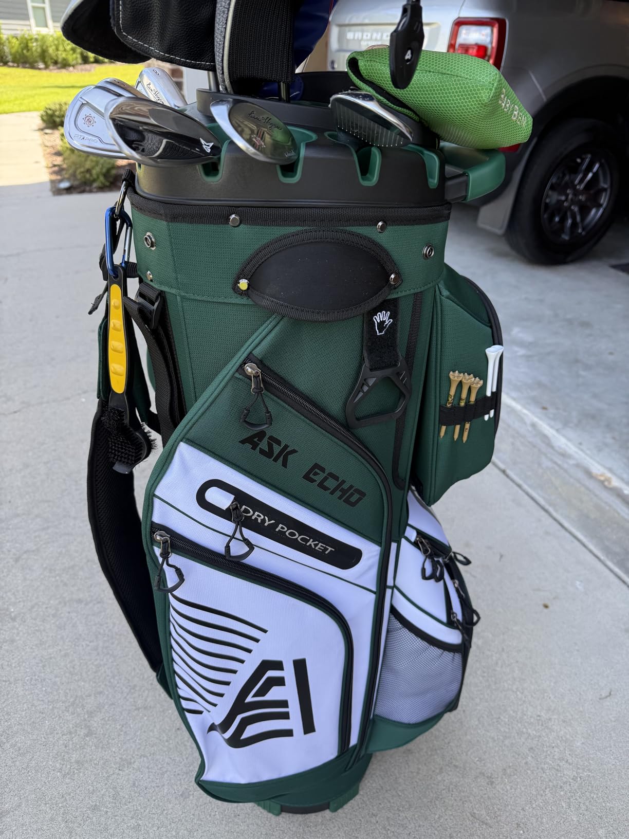 ASK ECHO T-Lock Golf Cart Bag, Quiet 14-Way Full-Length Divider | Keeps every club protected, organized and easy to access. Smart pocket layout keeps every essential within easy reach customer photo 1