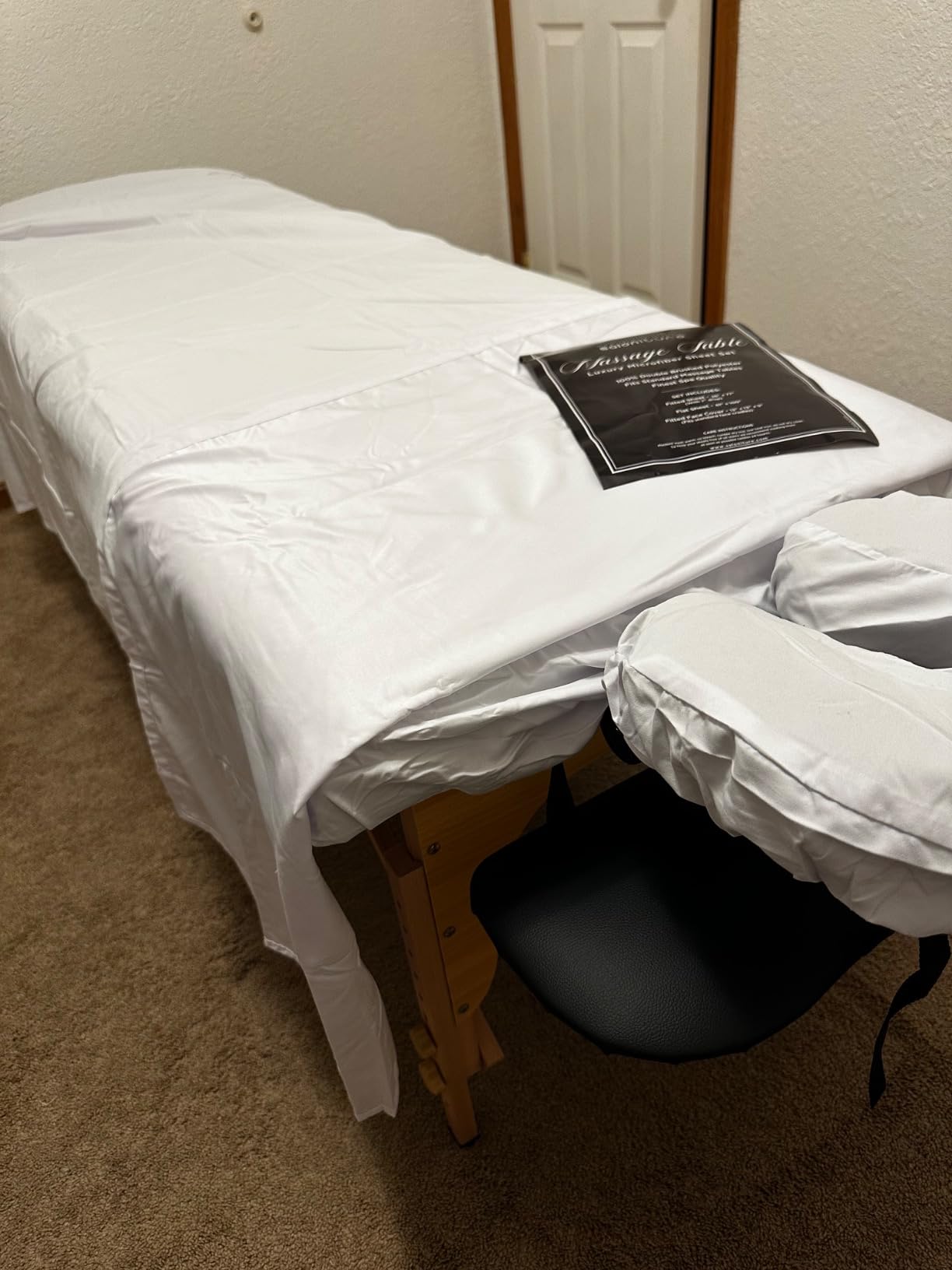 Professional Massage Table Portable Massage Bed, Black (2-Section), Adjustable Height 84
