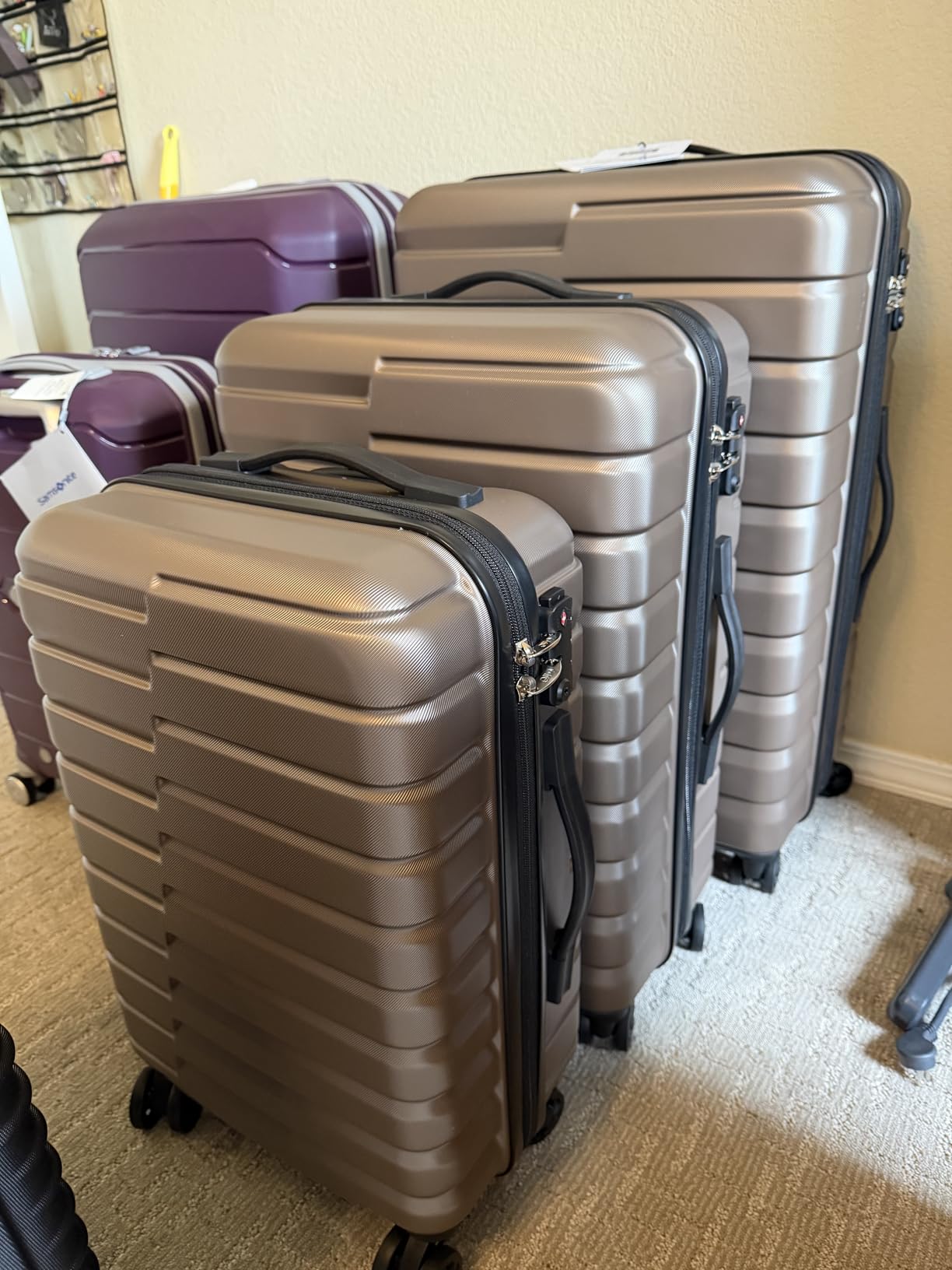 Coolife Luggage Sets, 3 Piece Hard Shell Suitcase Set with Spinner Wheels, Expandable Large Checked Luggage, Lightweight Rolling Carry On with TSA Lock Blue customer photo 2