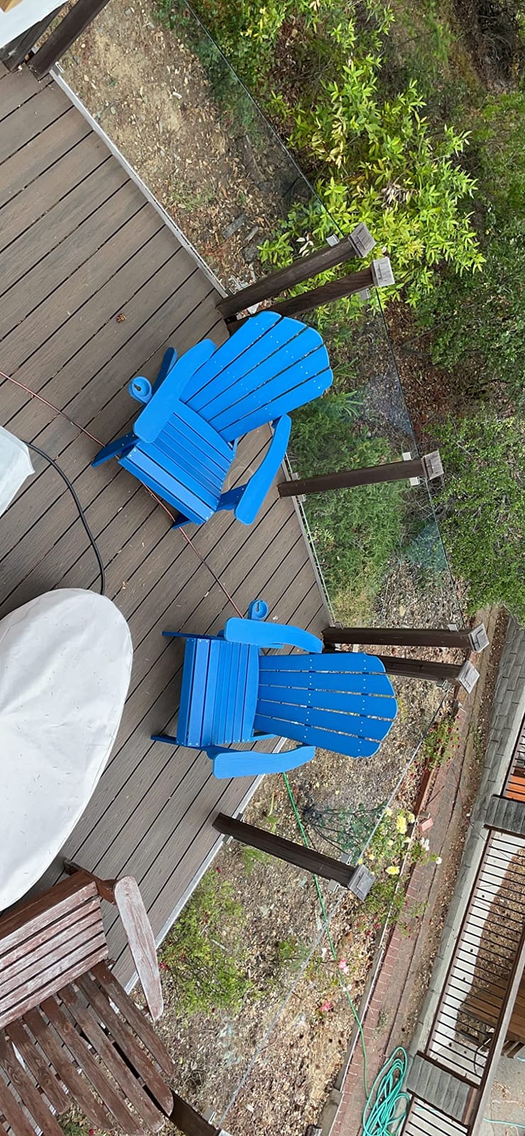 YEFU Oversized Adirondack Chair with Cup-Holder - Navy Blue customer photo 1
